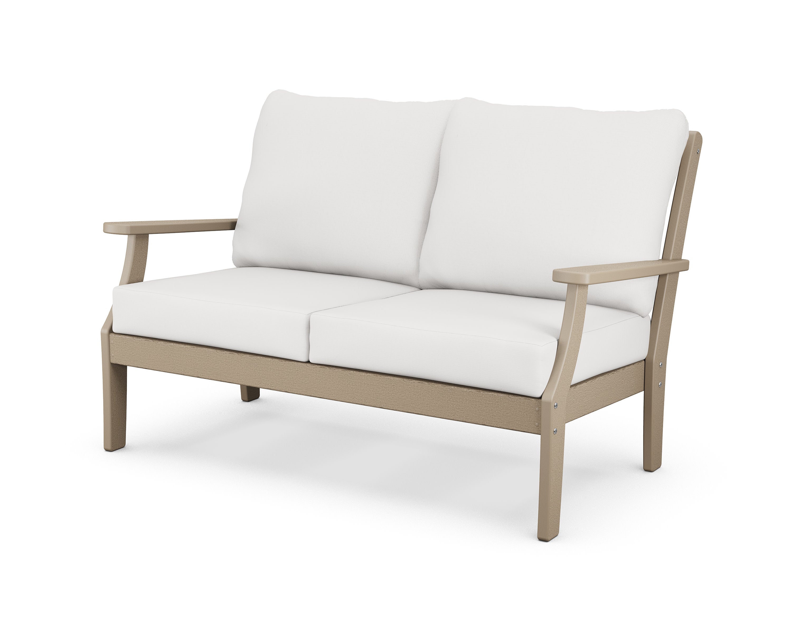 Braxton Deep Seating Loveseat in Vintage Sahara / Natural Linen
