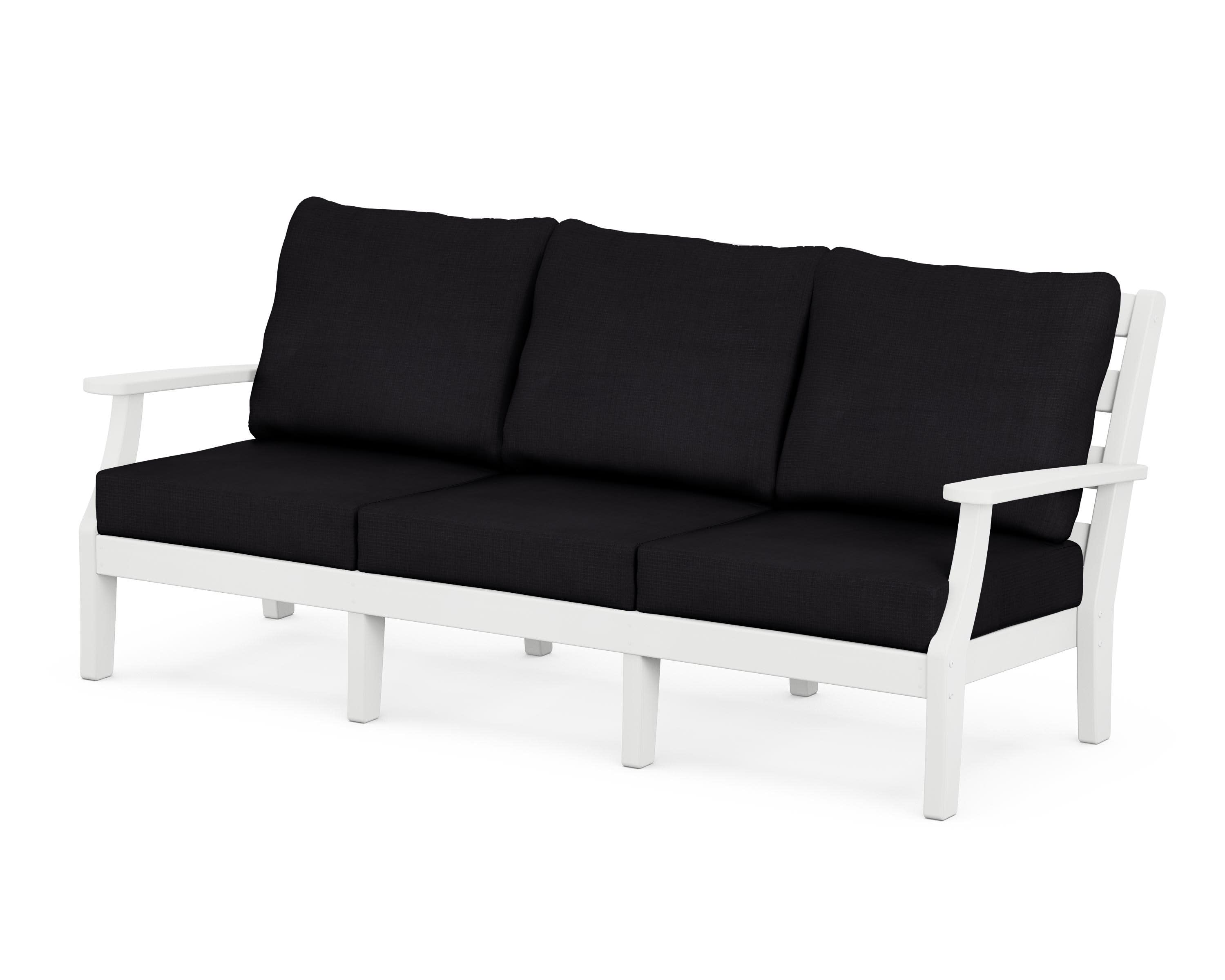 Chesapeake Deep Seating Sofa in White / Midnight Linen