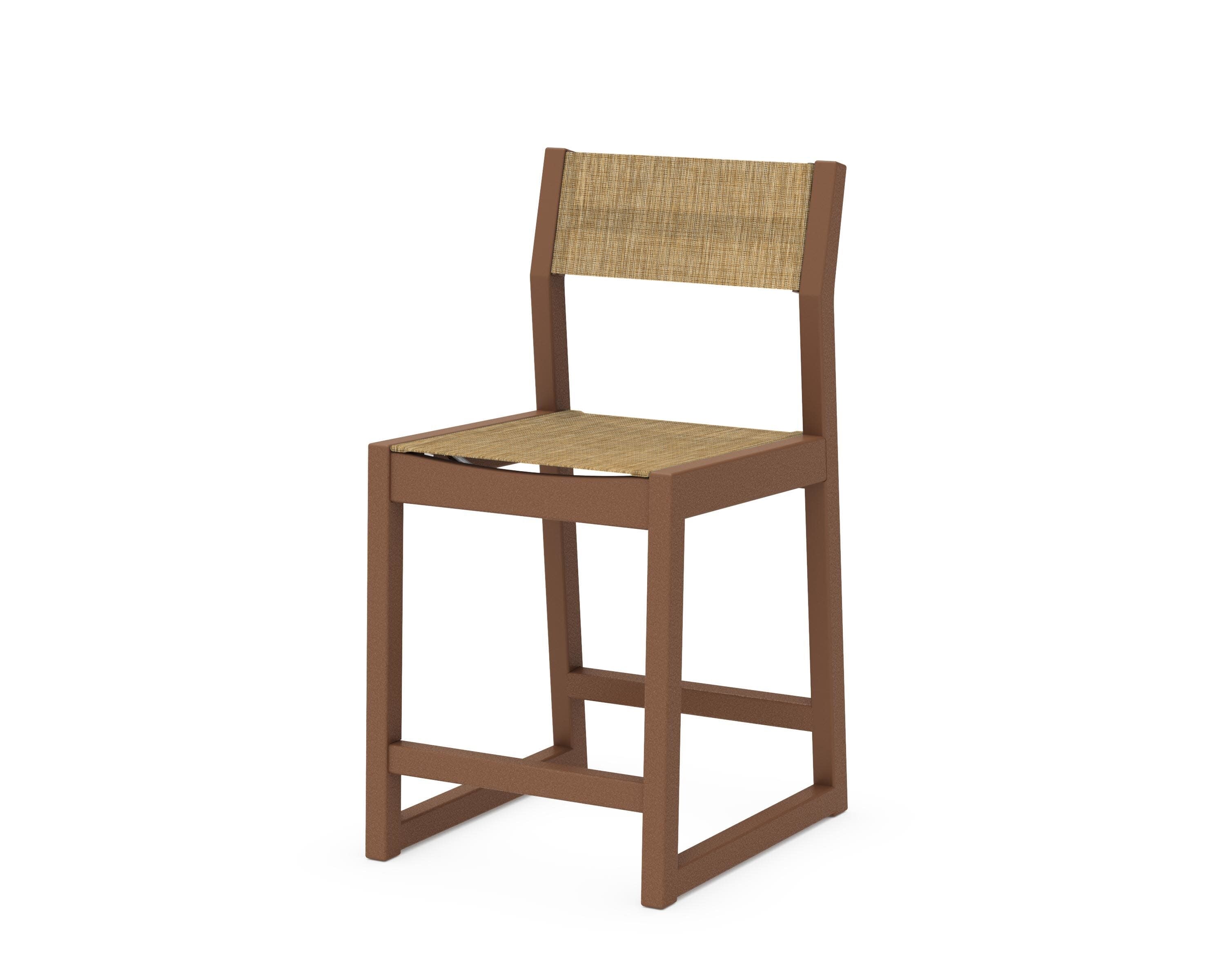 EDGE Sling Counter Side Chair in Teak / Burlap Sling