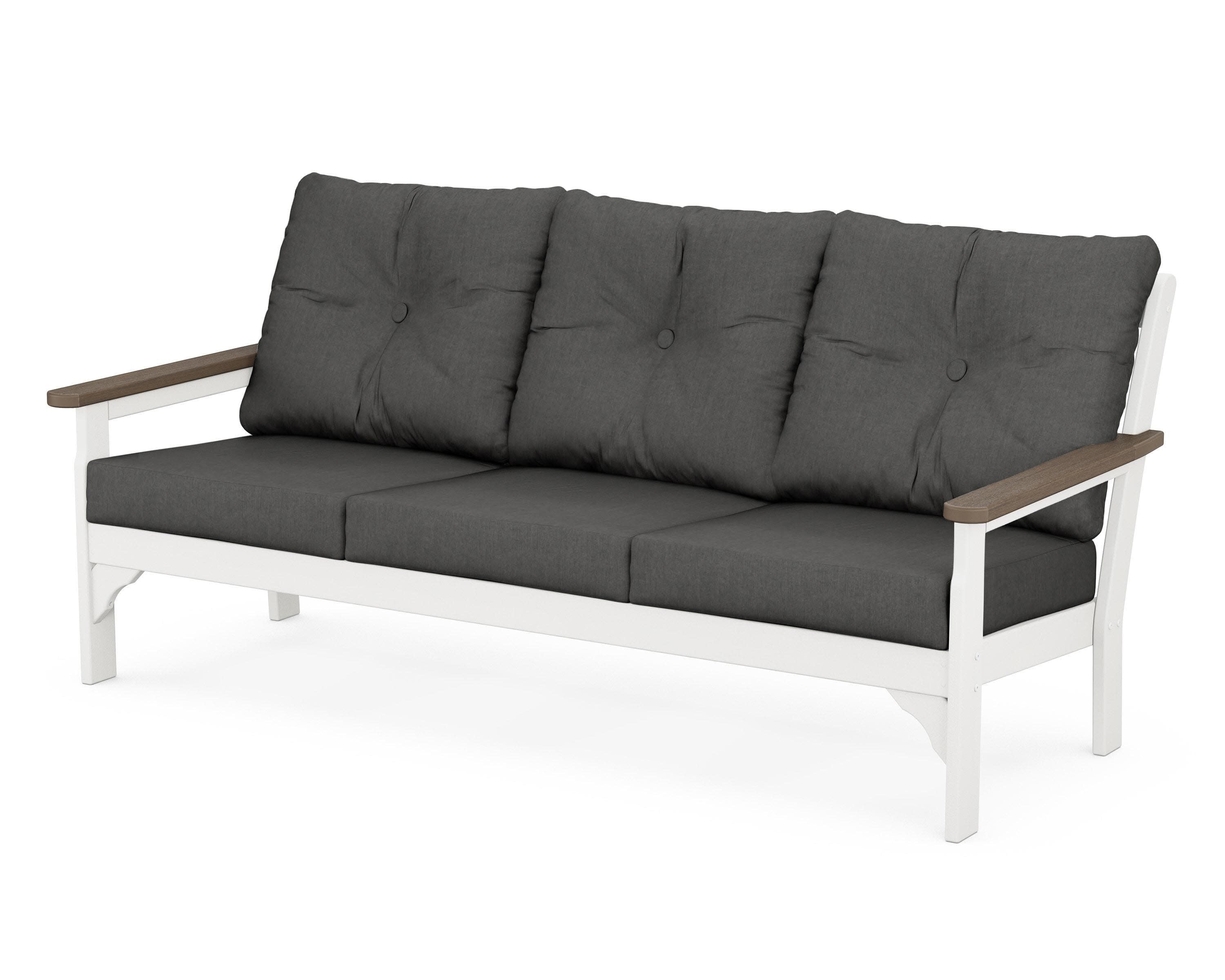 Vineyard Deep Seating Sofa in White / Kona / Spectrum Carbon