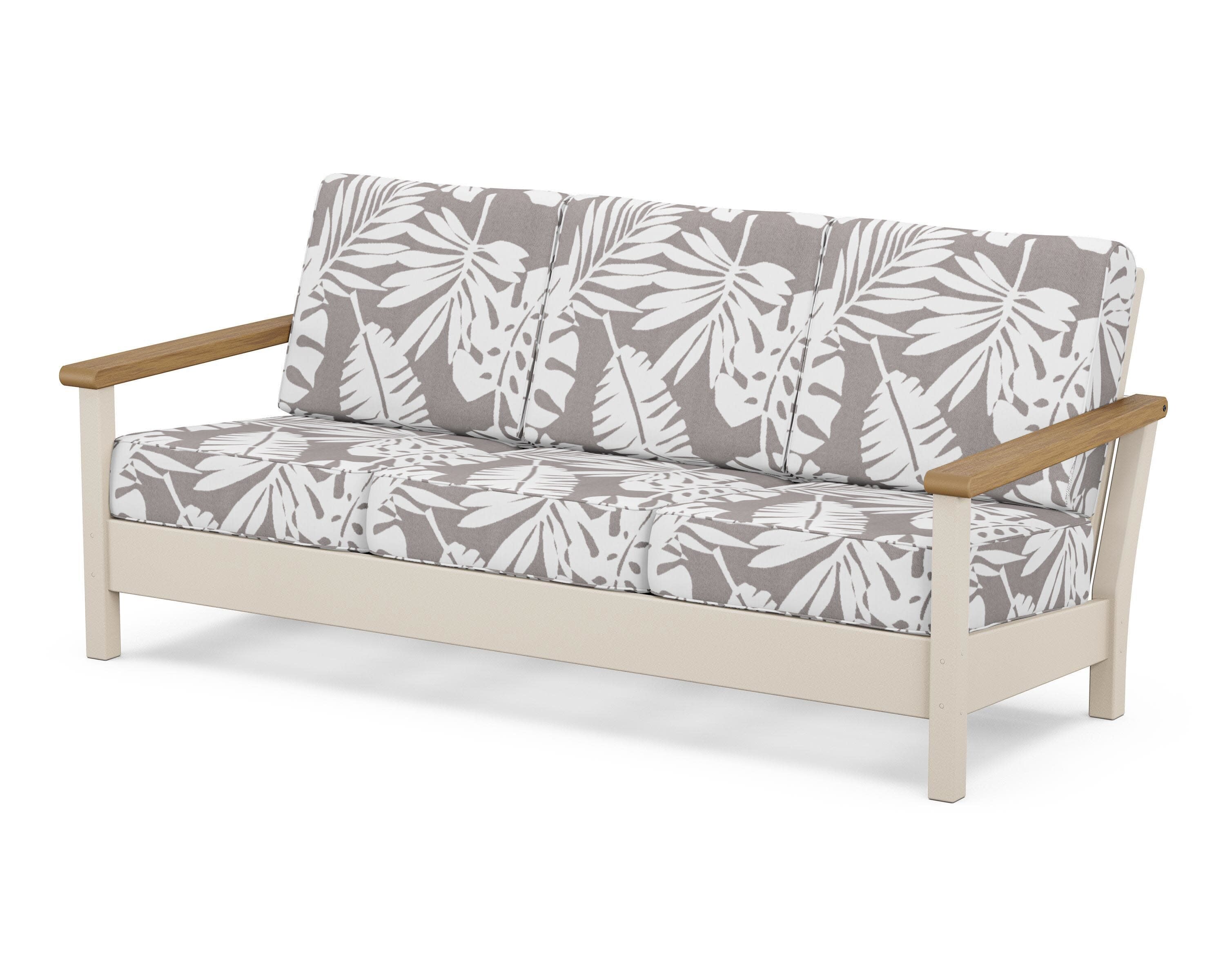 Harbour Deep Seating Sofa in Sand / Natural / Leaf Grey Mist