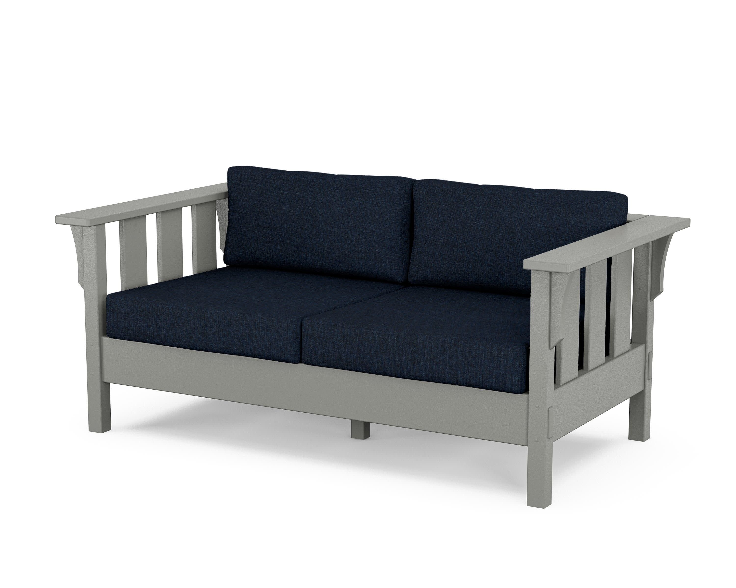 Acadia Deep Seating Loveseat in Slate Grey / Marine Indigo