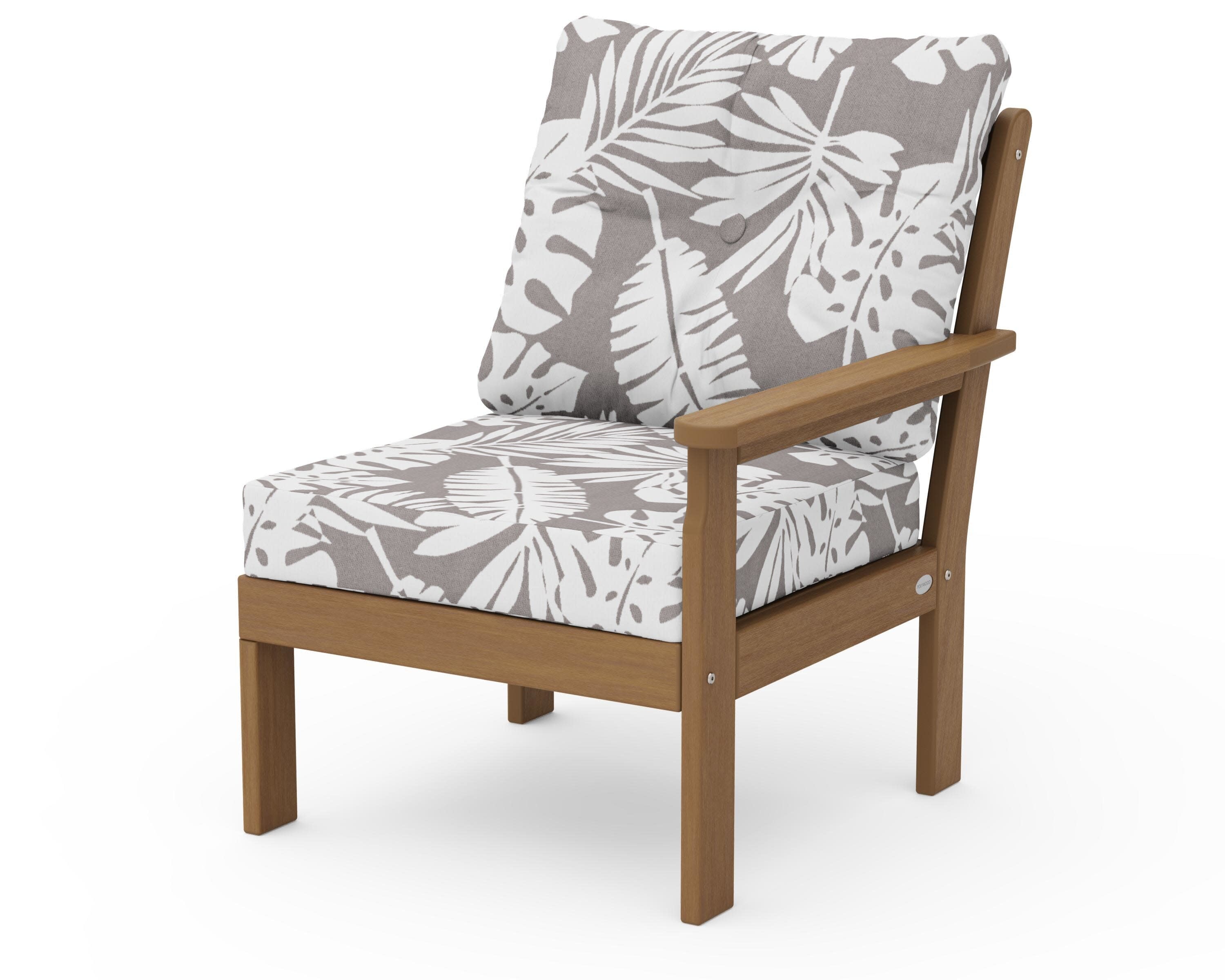Vineyard Modular Right Arm Chair in Natural / Leaf Grey Mist