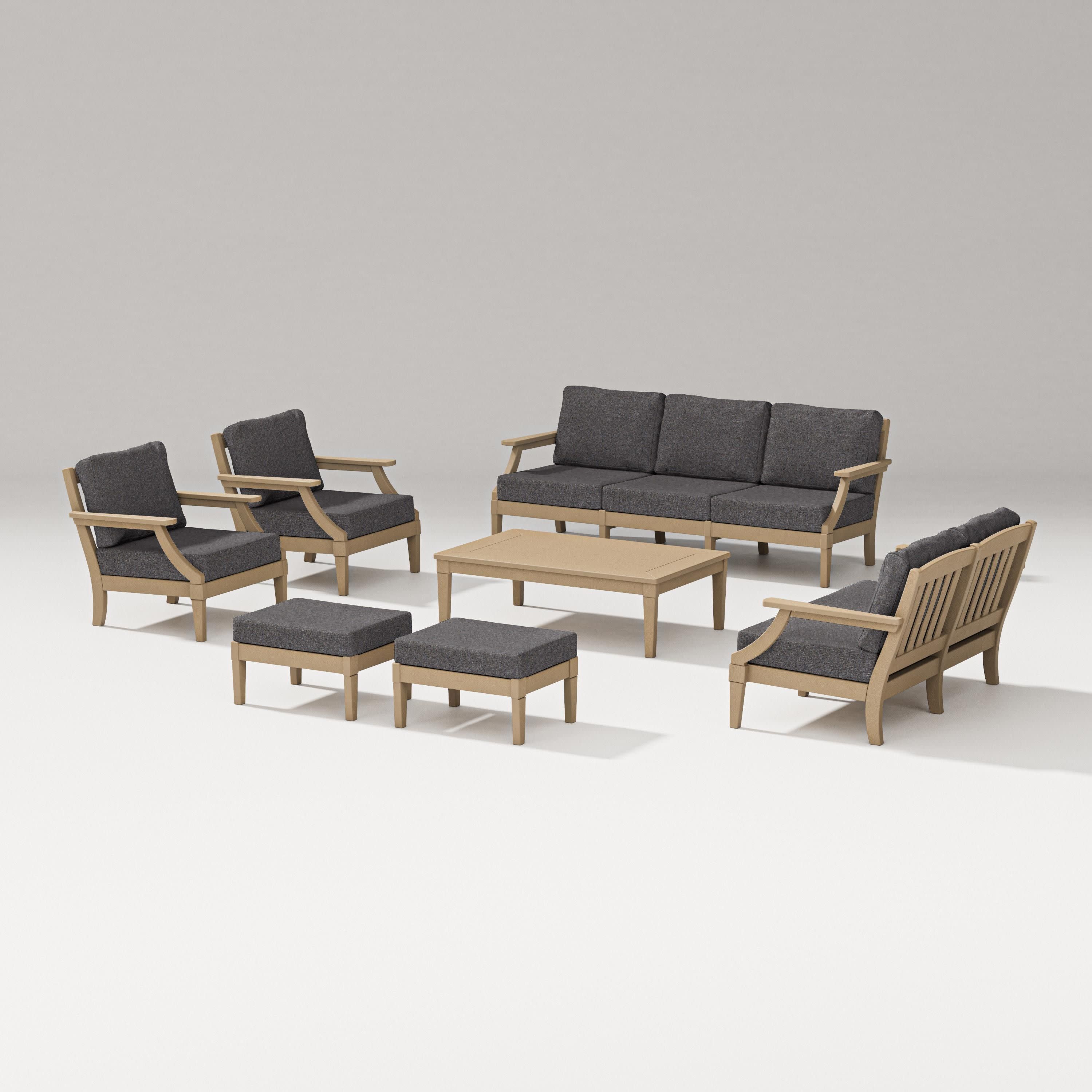 Estate 7-Piece Lounge Sofa Set in Vintage Sahara / Ash Charcoal