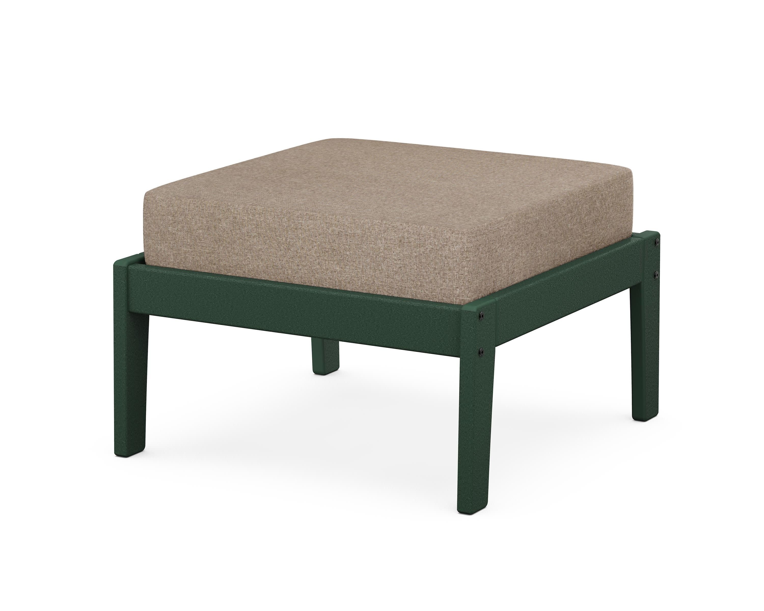 Deep Seating Ottoman in Green / Spiced Burlap