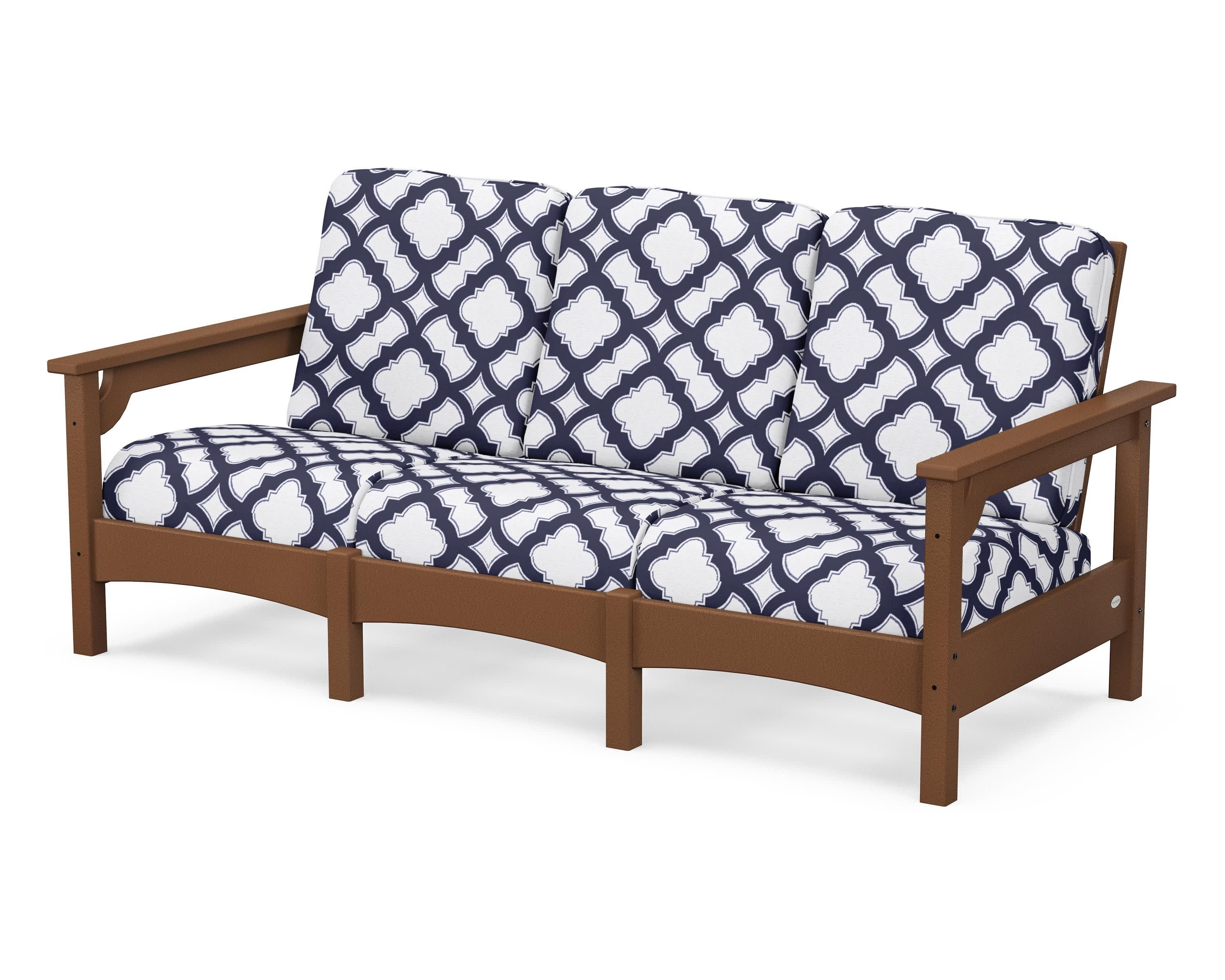 Club Sofa in Teak / Trellis Navy