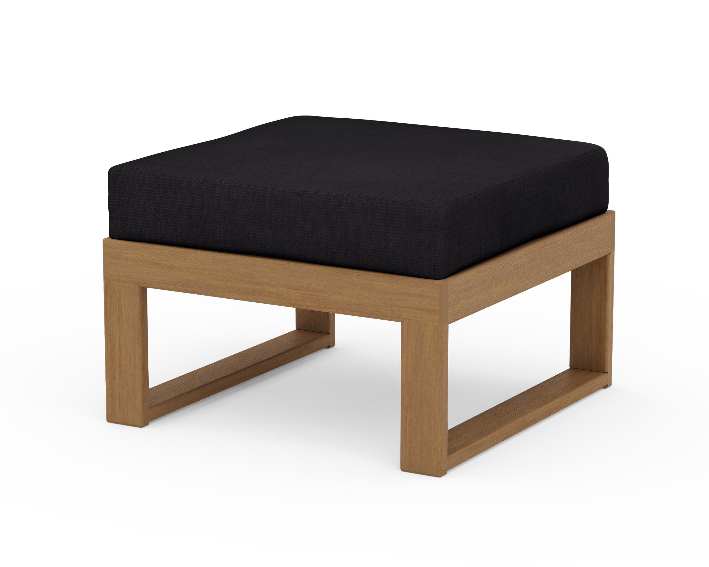 Modular Ottoman - Modern in Natural / Midnight Linen