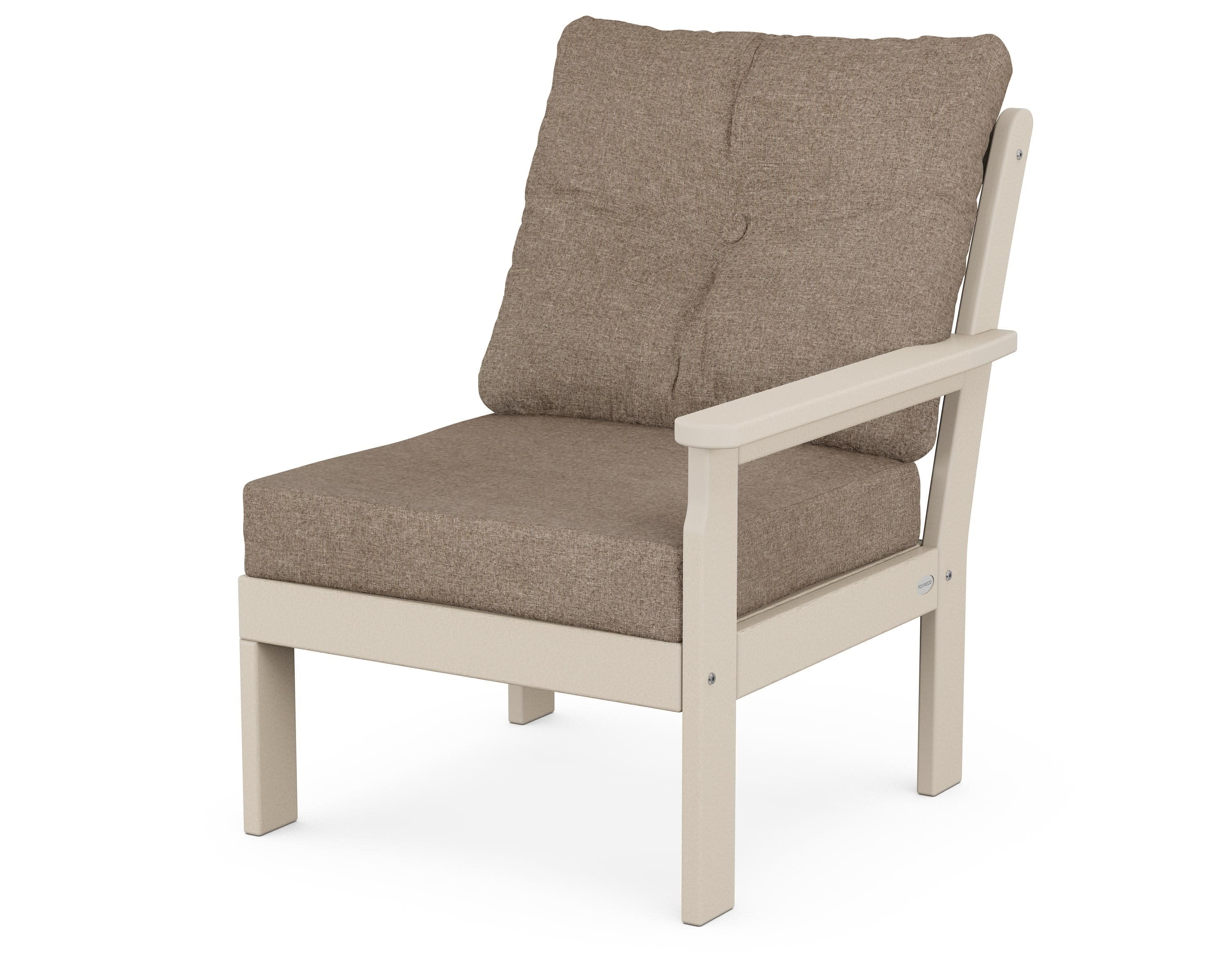 Vineyard Modular Right Arm Chair in Sand / Spiced Burlap