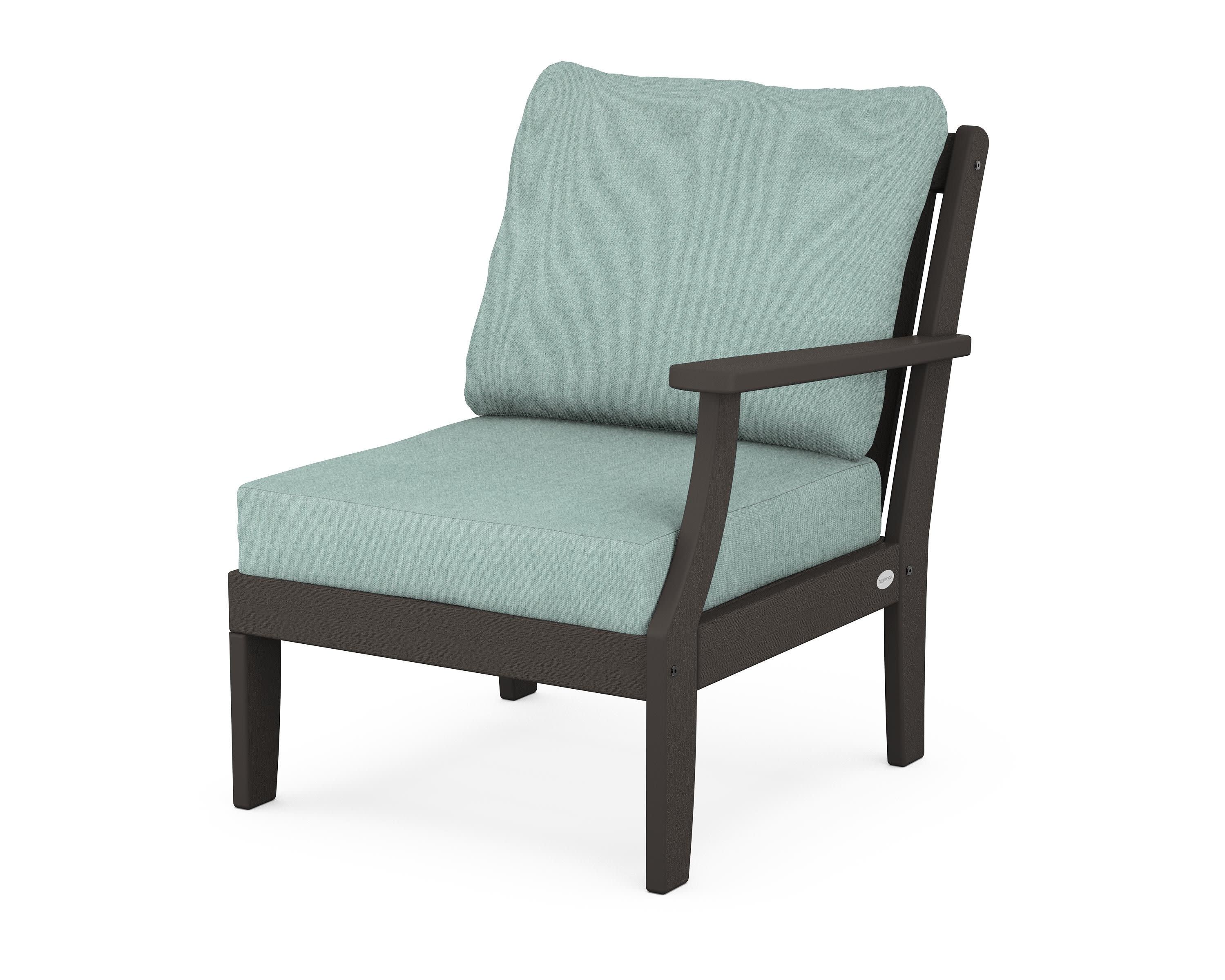 Braxton Modular Right Arm Chair in Vintage Coffee / Glacier Spa