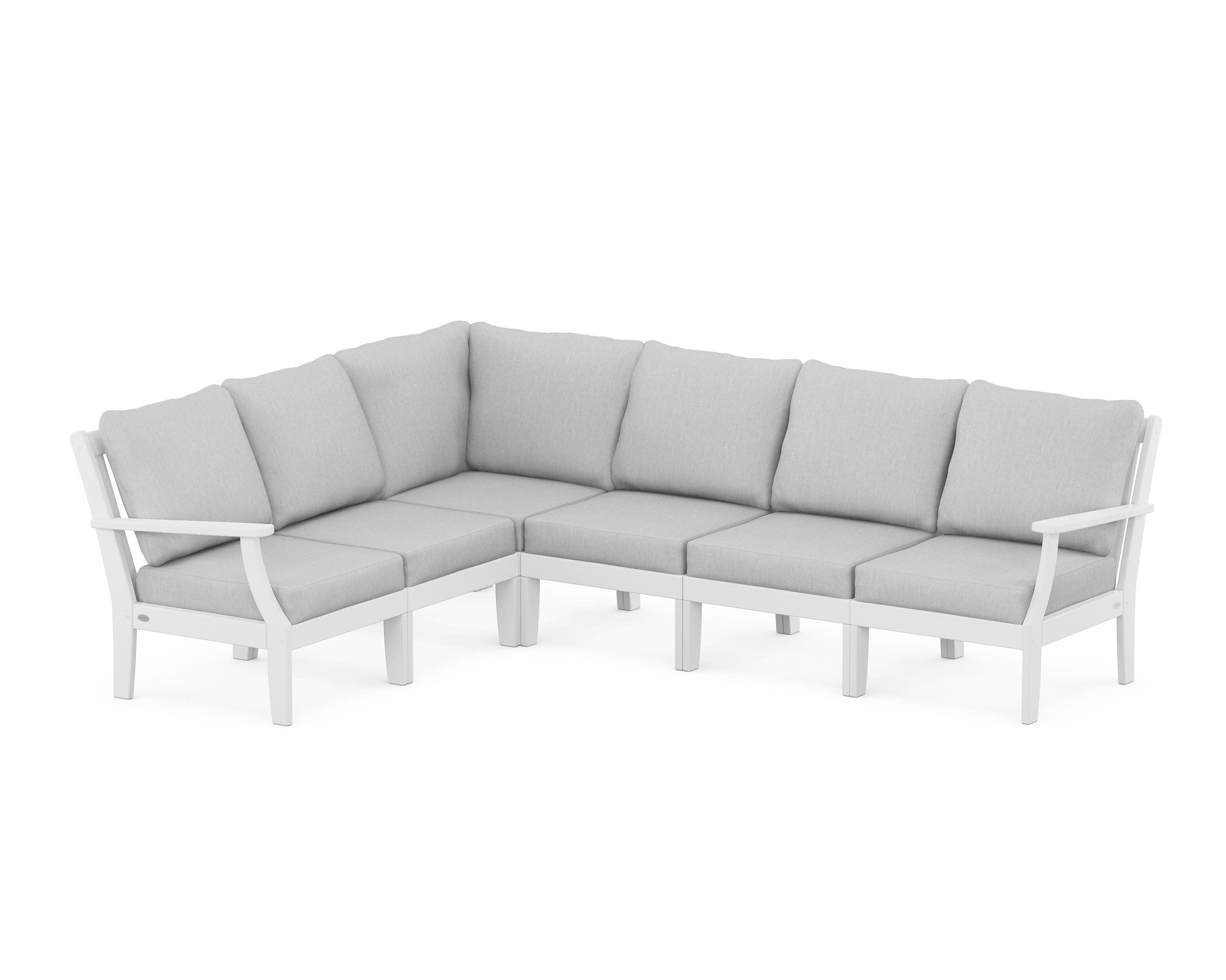 Braxton Modular 6-Piece Deep Seating Set in White / Granite
