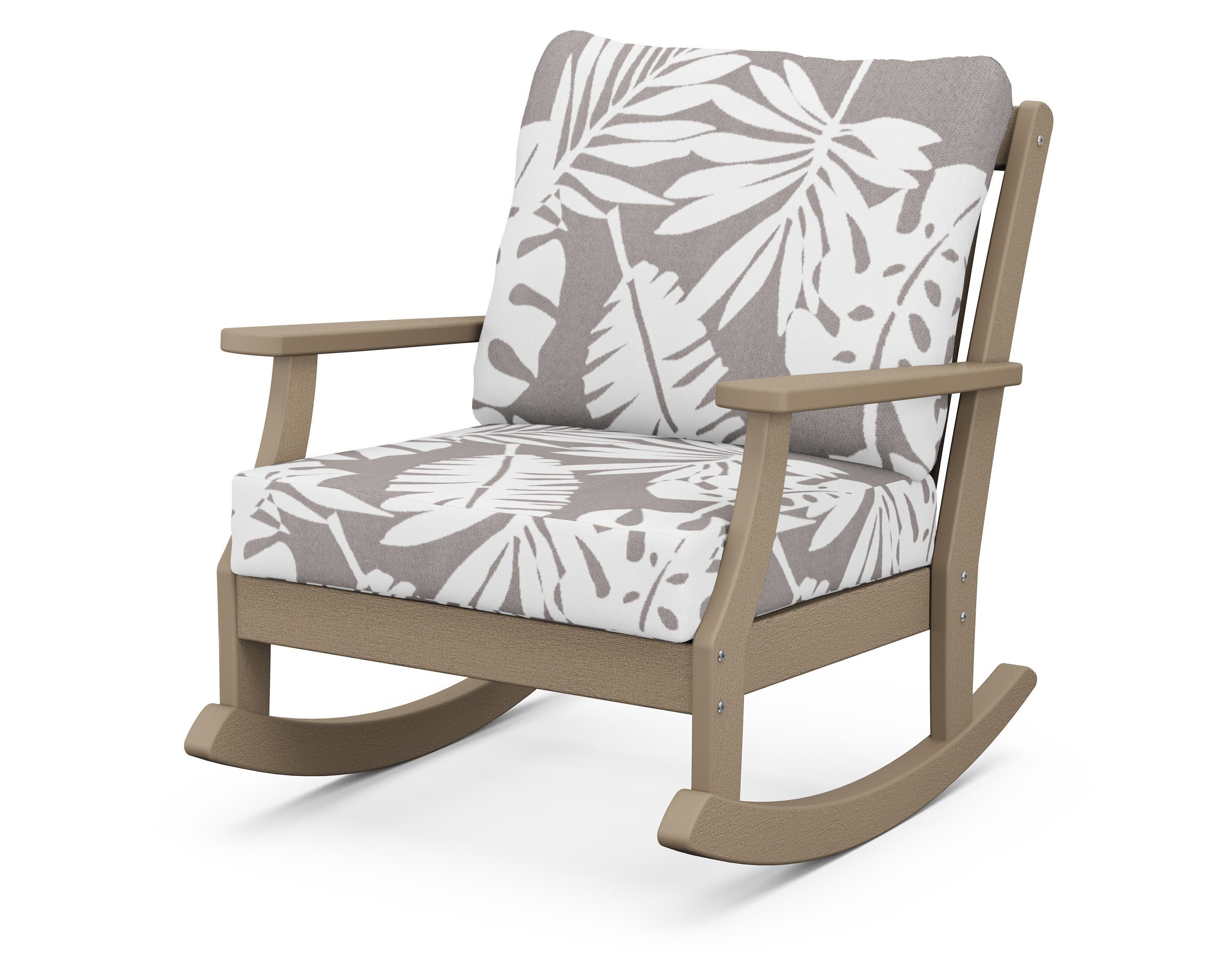 Braxton Deep Seating Rocking Chair in Vintage Sahara / Leaf Grey Mist