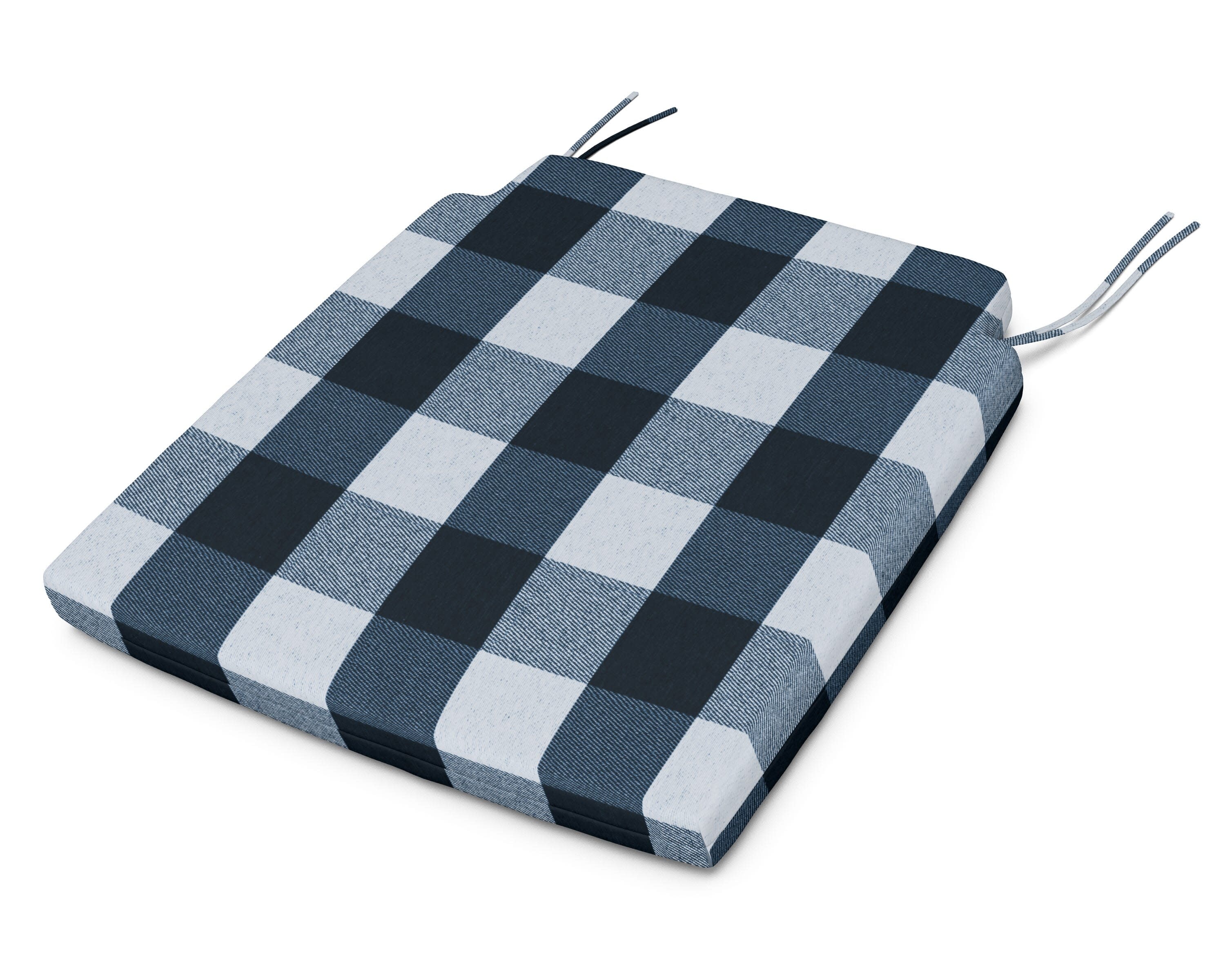 Savannah Dining Seat Pad in Buffalo Plaid Marine Indigo