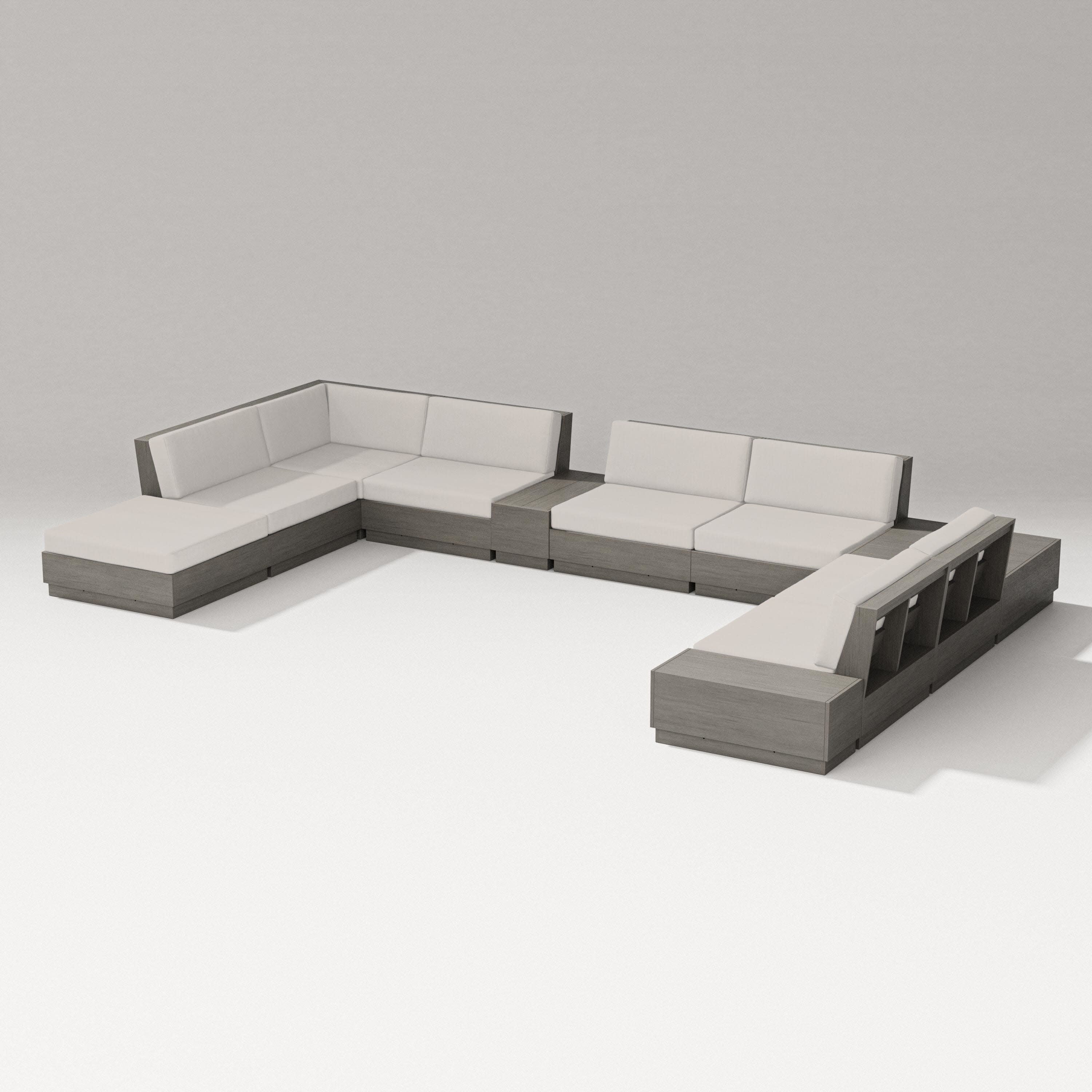 Elevate 11-Piece Conversation Sectional Set in Driftwood / Cast Ash