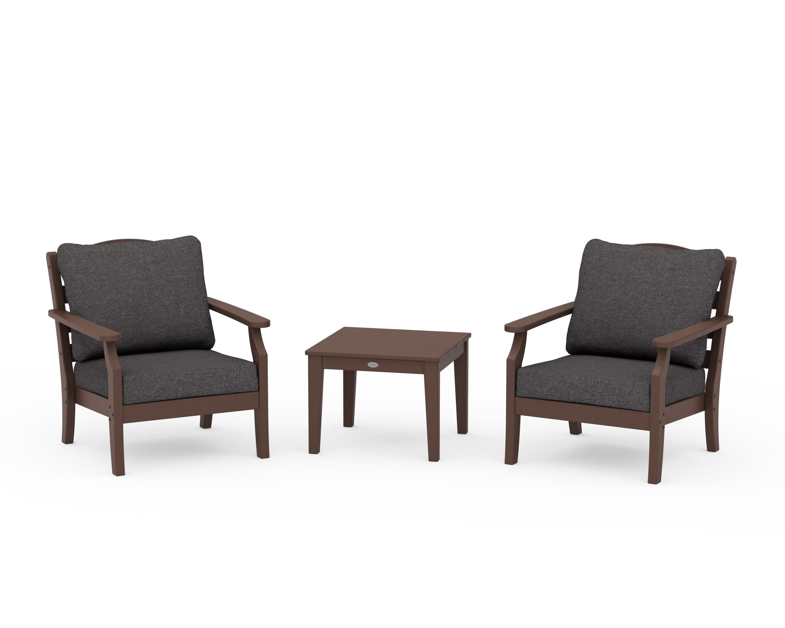 Savannah 3-Piece Deep Seating Set in Mahogany / Ash Charcoal