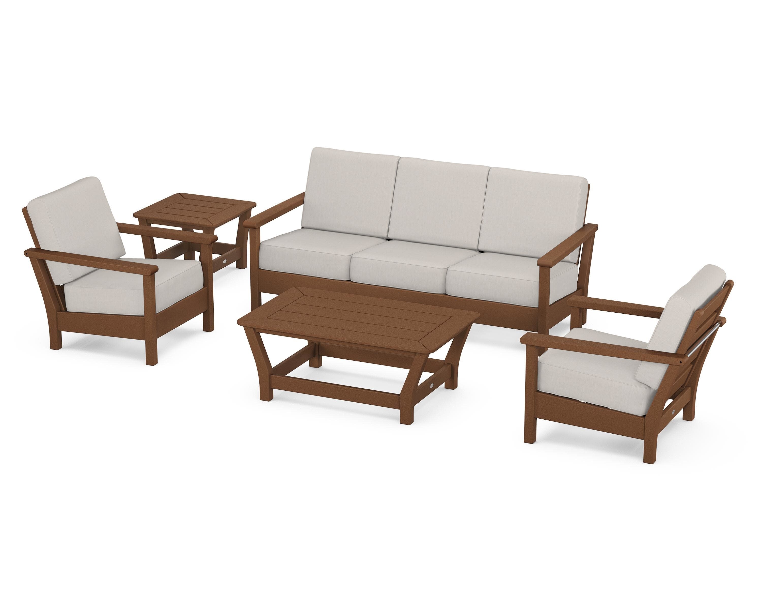 Harbour 5-Piece Deep Seating Set in Teak / Cast Ash