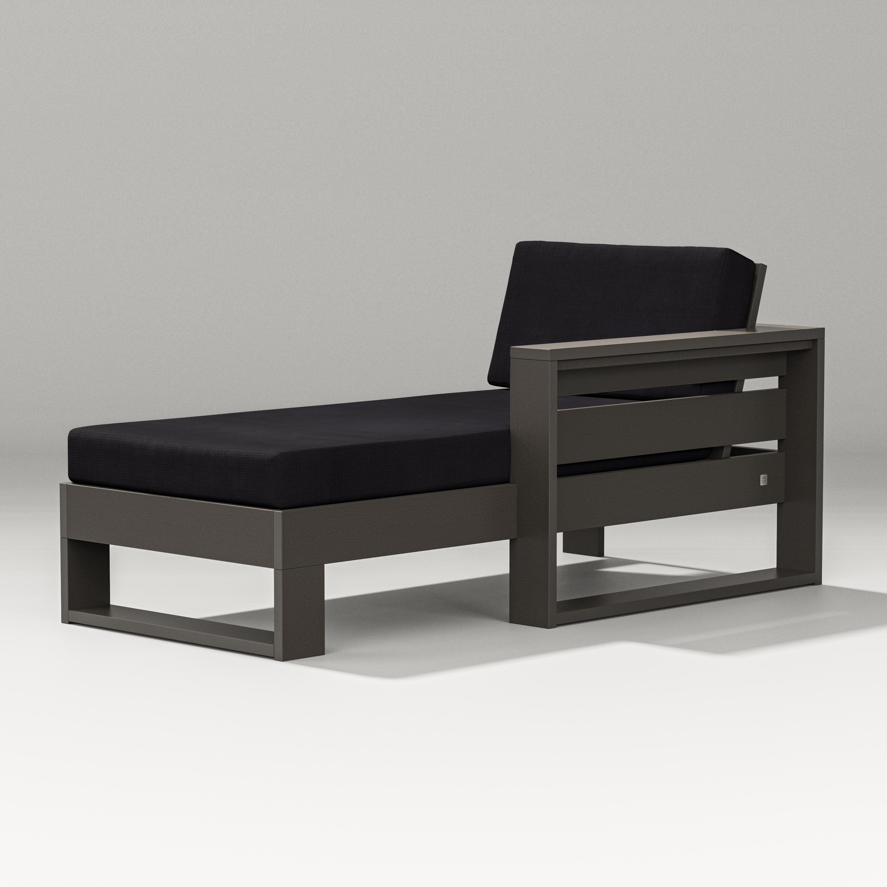 Latitude Modular Right Arm Chaise in Vintage Coffee / Midnight Linen