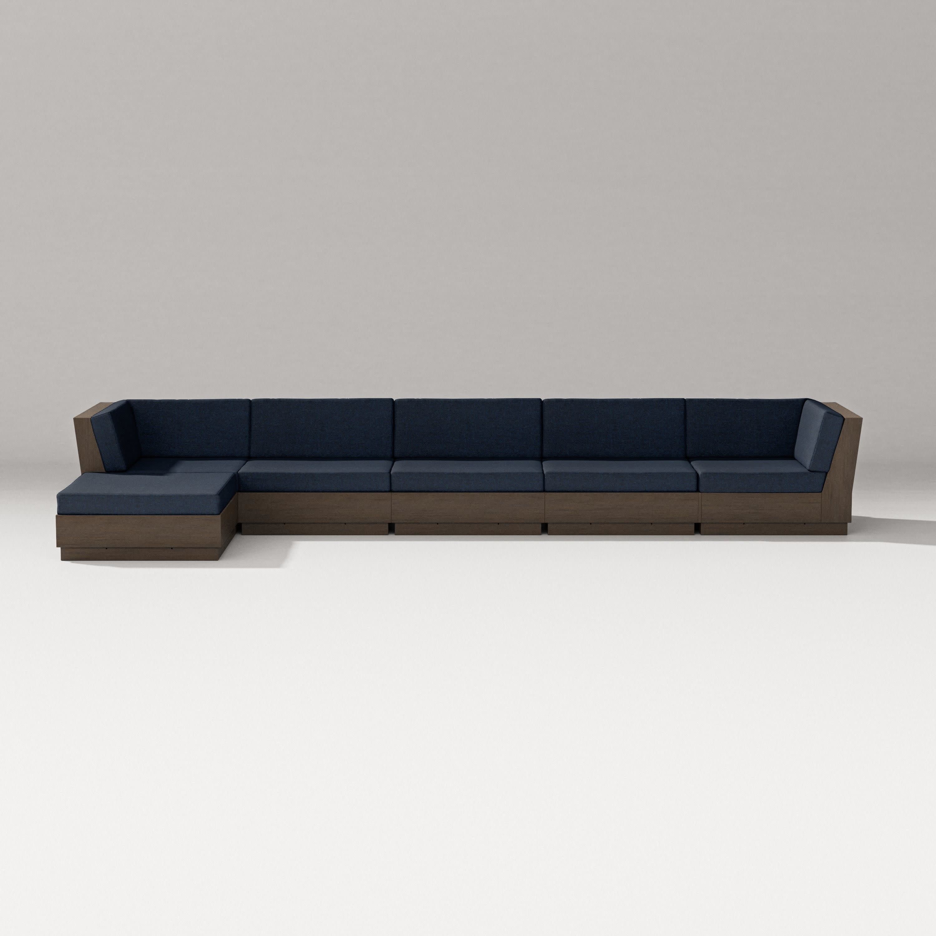 Elevate 6-Piece Chaise Sectional in Kona / Marine Indigo