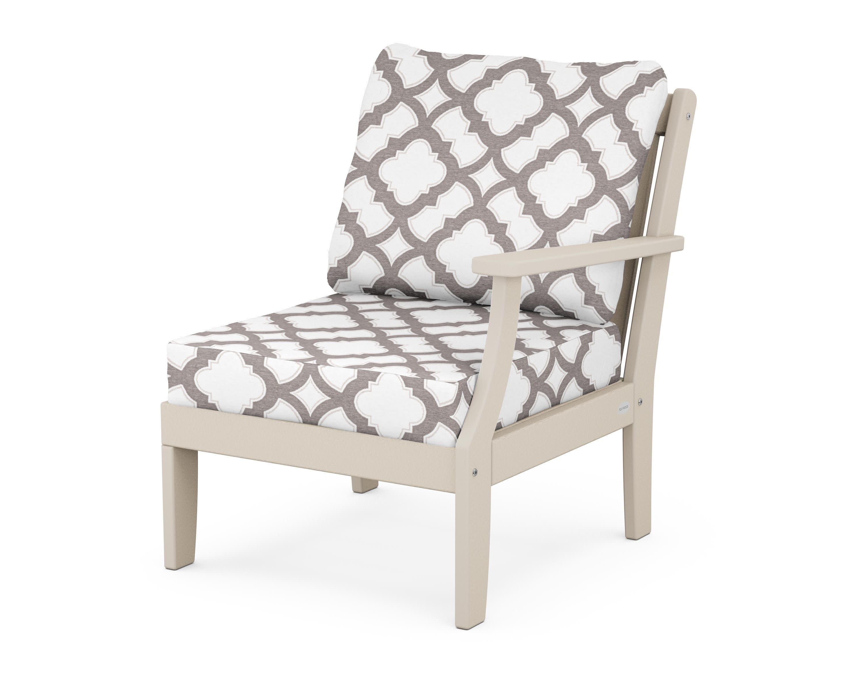 Braxton Modular Right Arm Chair in Sand / Trellis Grey Mist