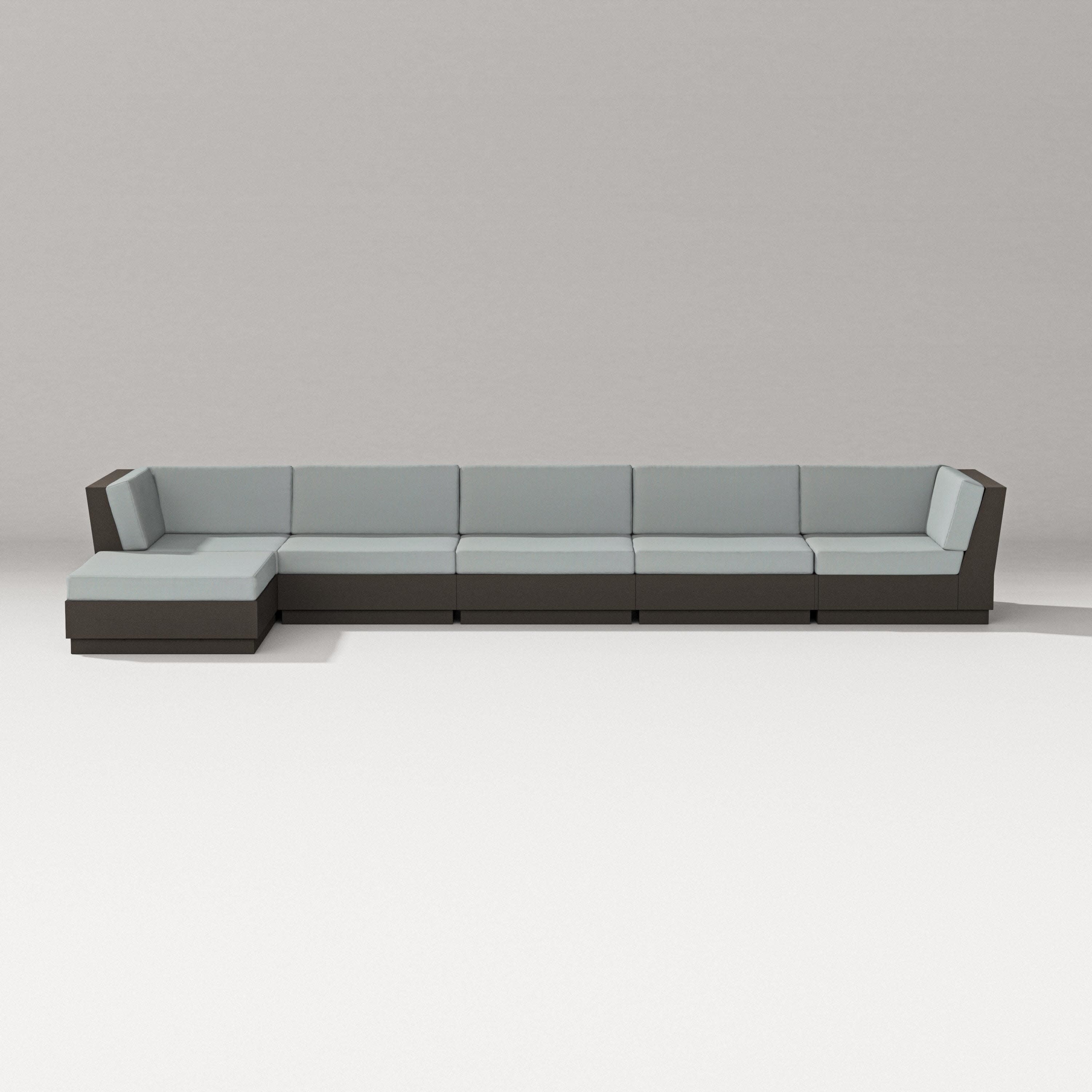 Elevate 6-Piece Chaise Sectional in Vintage Coffee / Spa
