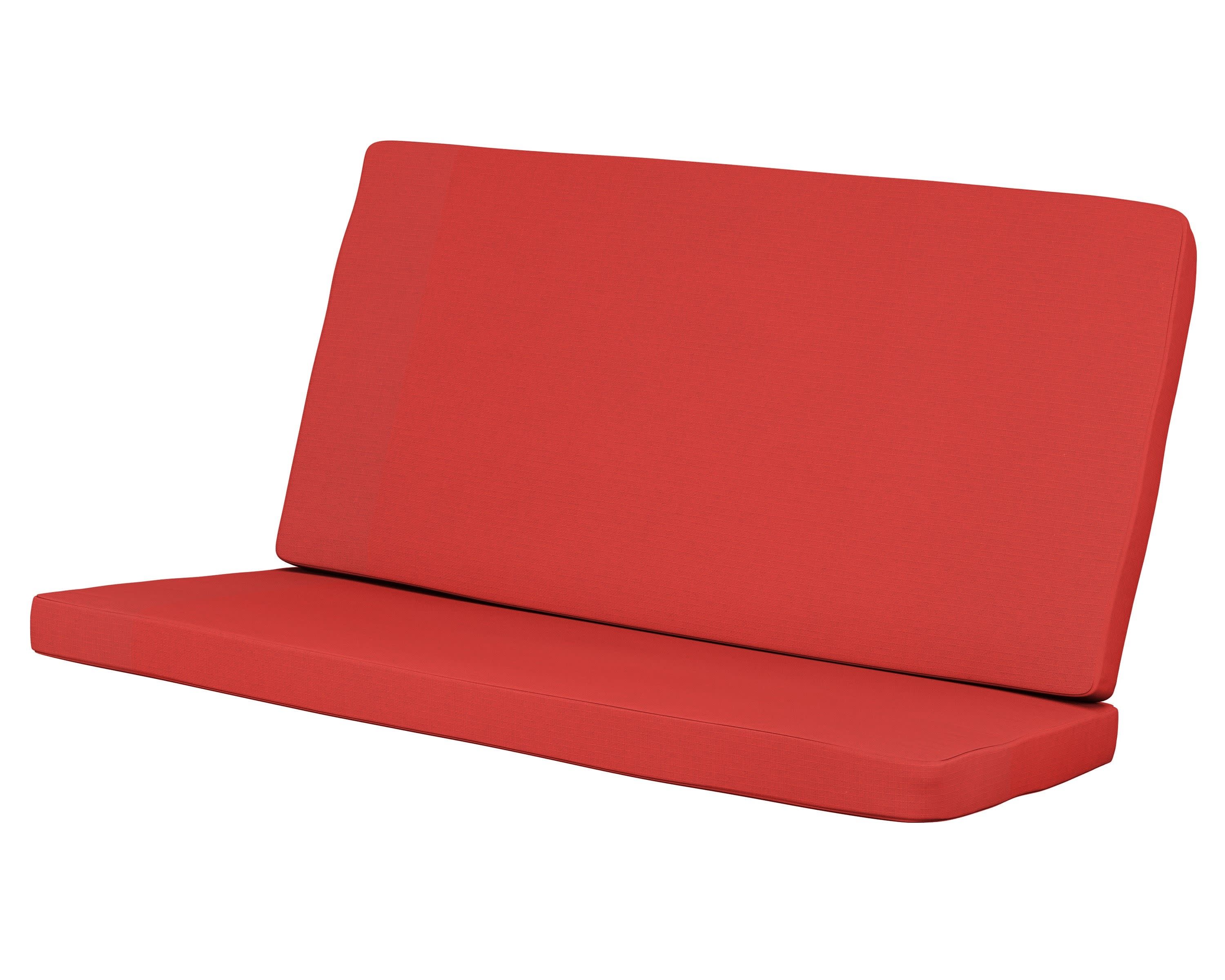 Modern Loveseat Cushion in Crimson Linen