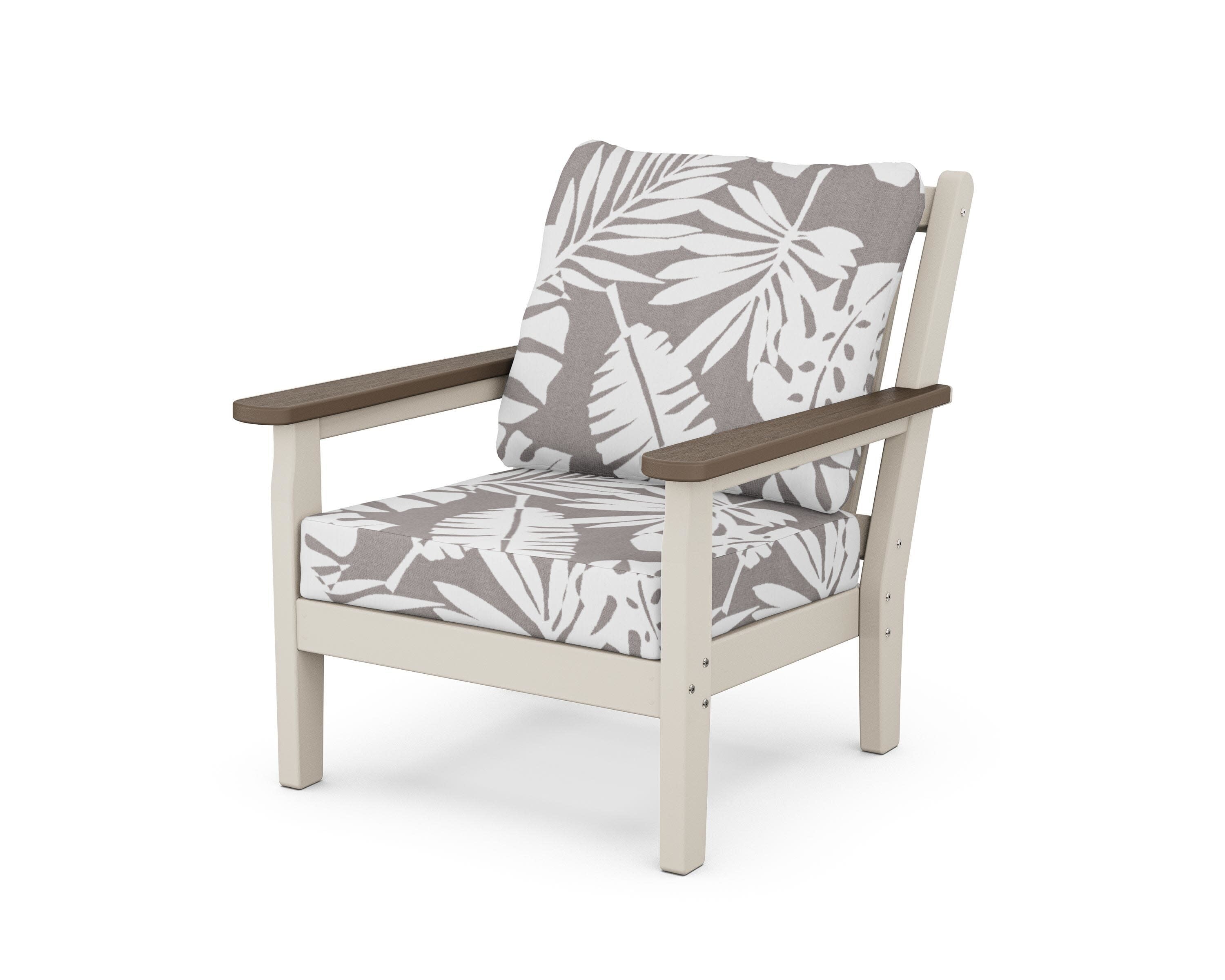 Chippendale Deep Seating Chair in Sand / Kona / Leaf Grey Mist