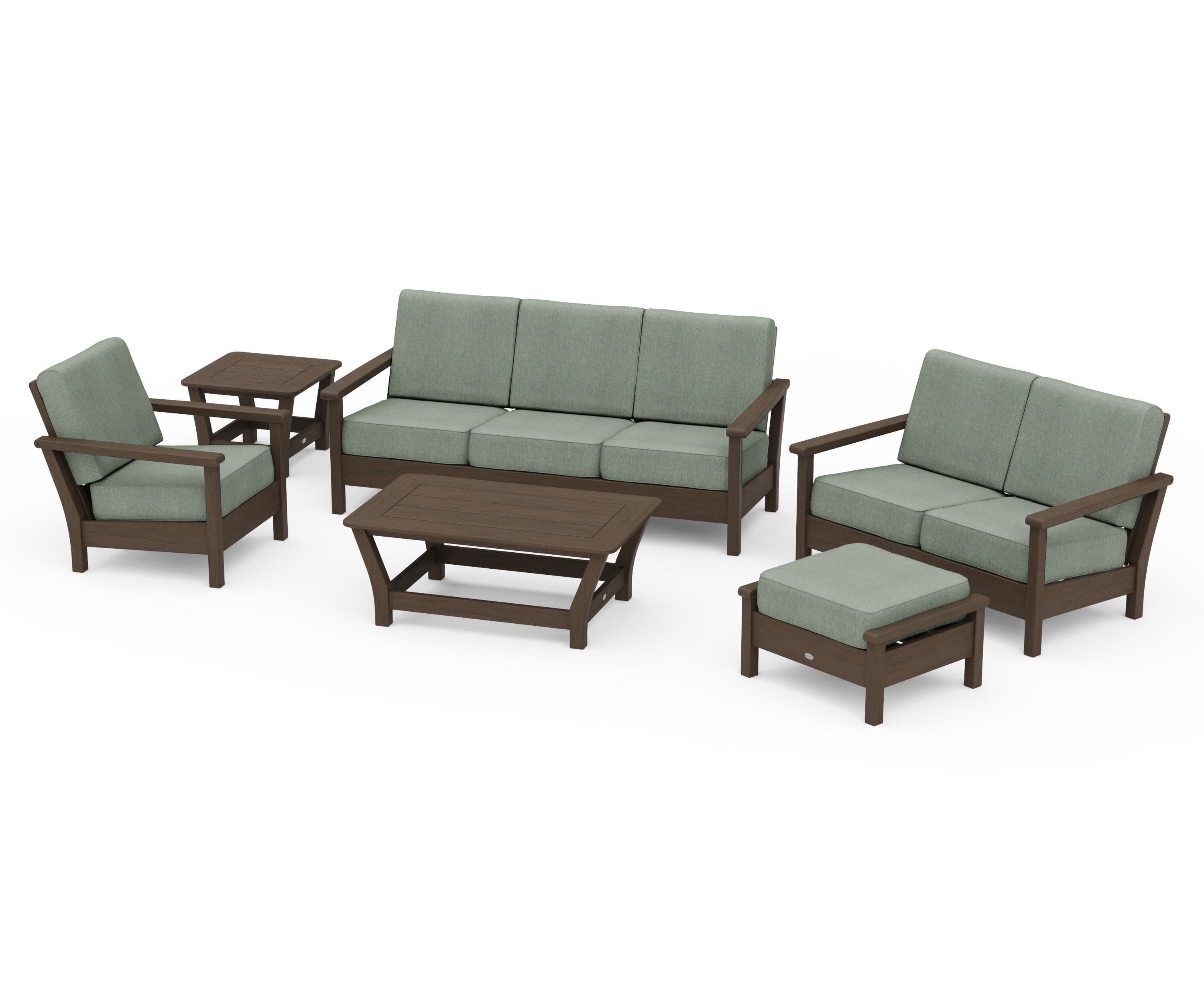 Harbour 6-Piece Outdoor Living Set in Kona / Cast Sage