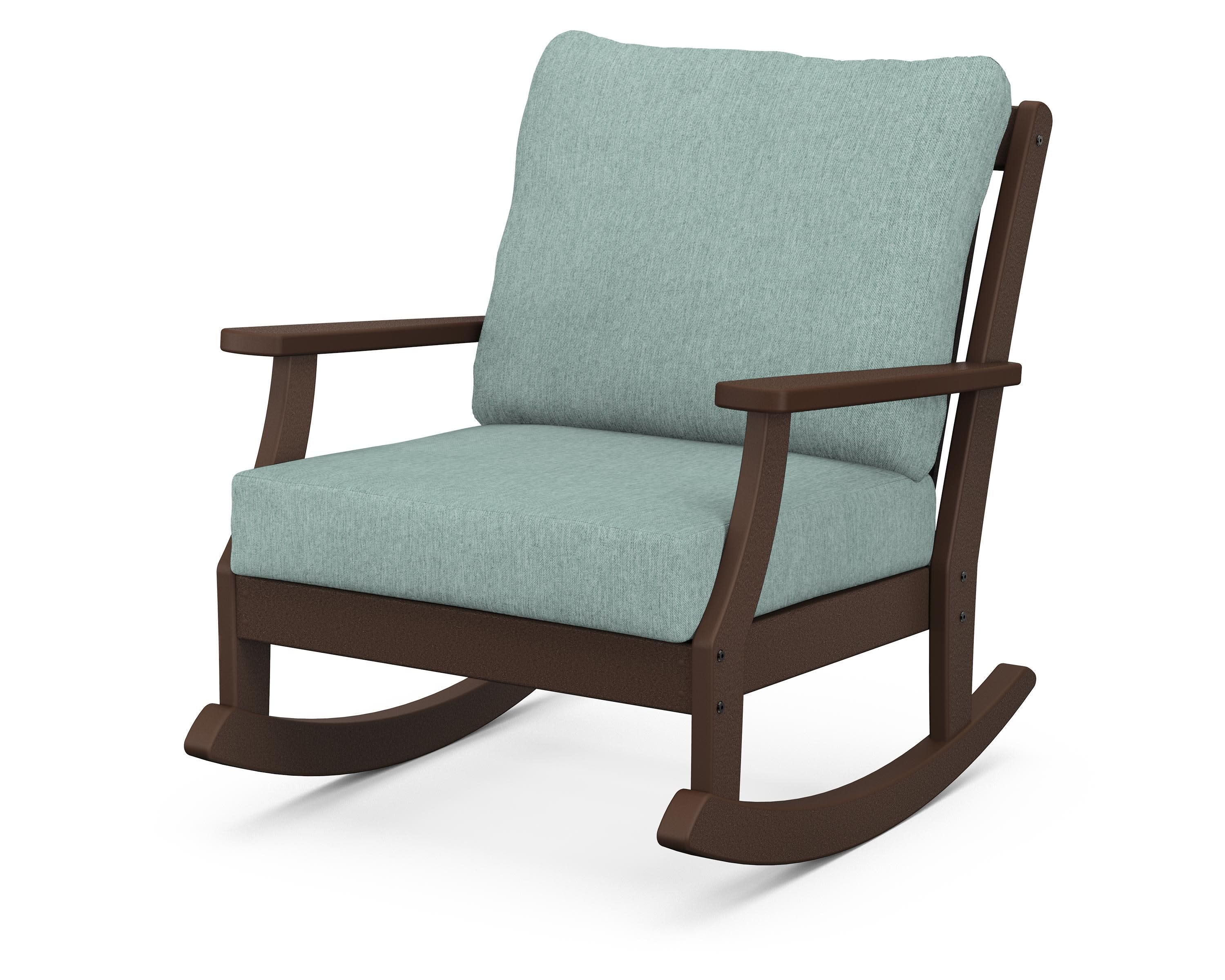 Braxton Deep Seating Rocking Chair in Mahogany / Glacier Spa