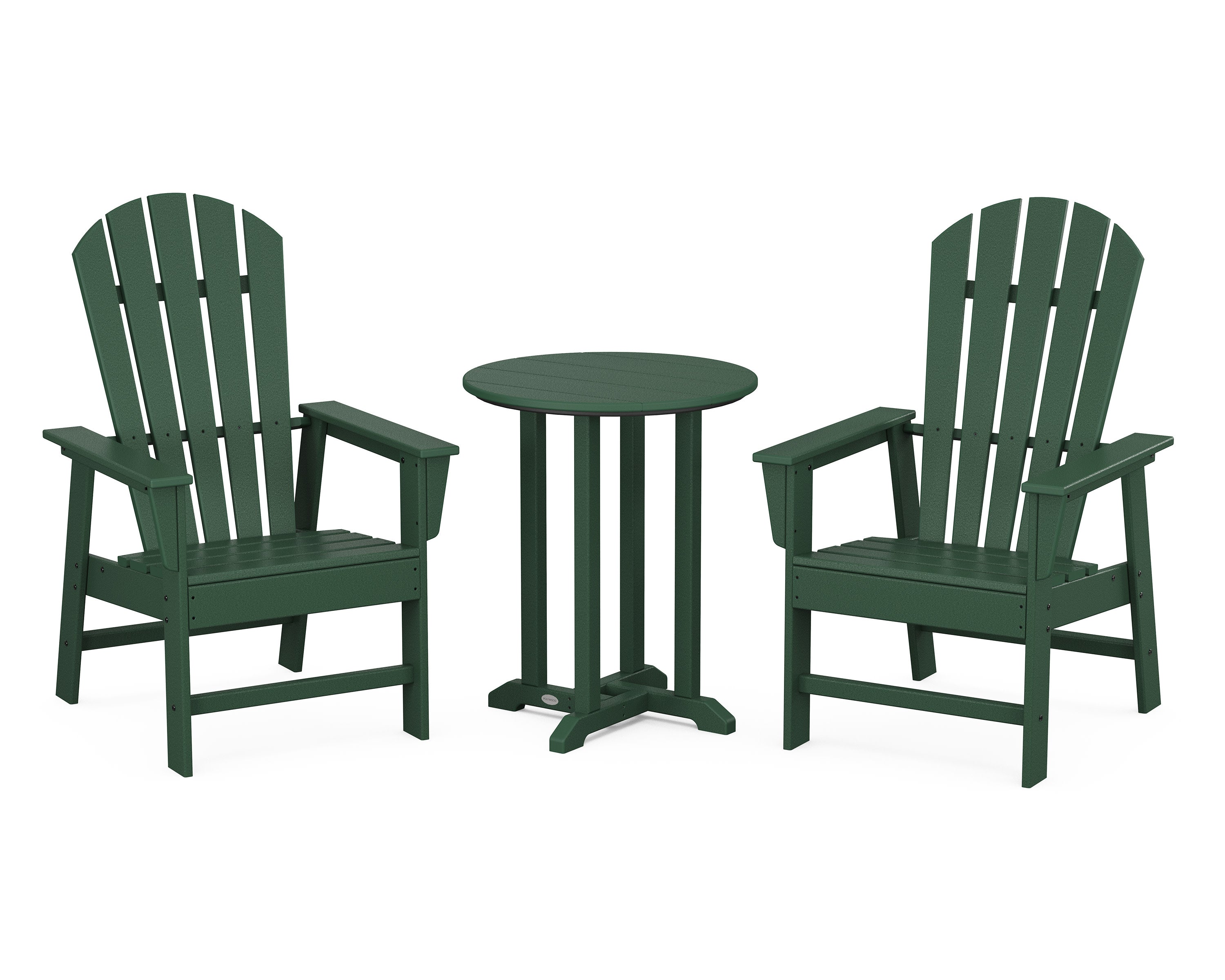 South Beach 3-Piece Round Farmhouse Bistro Dining Set in Green