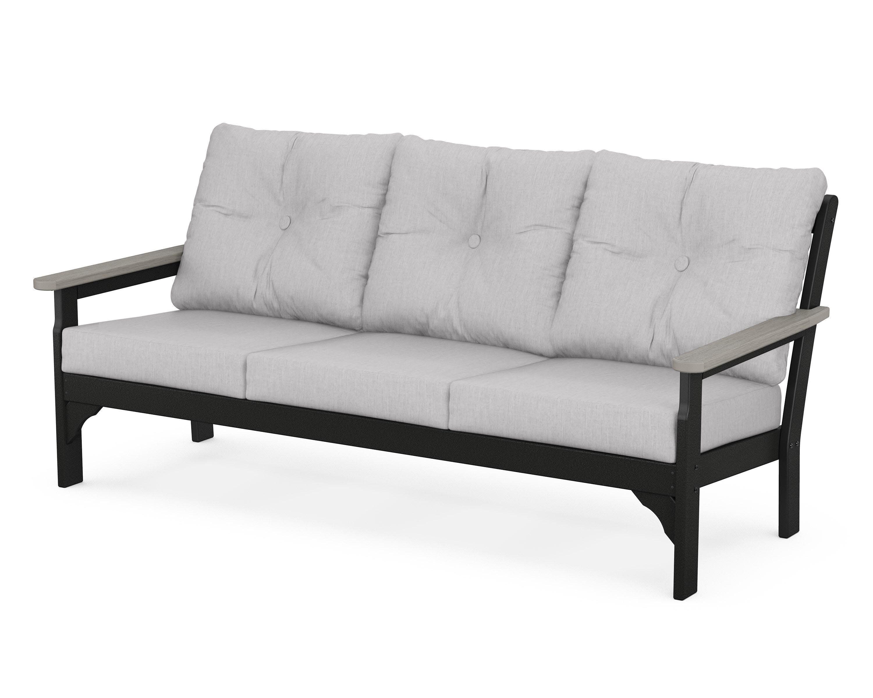Vineyard Deep Seating Sofa in Black / Driftwood / Granite