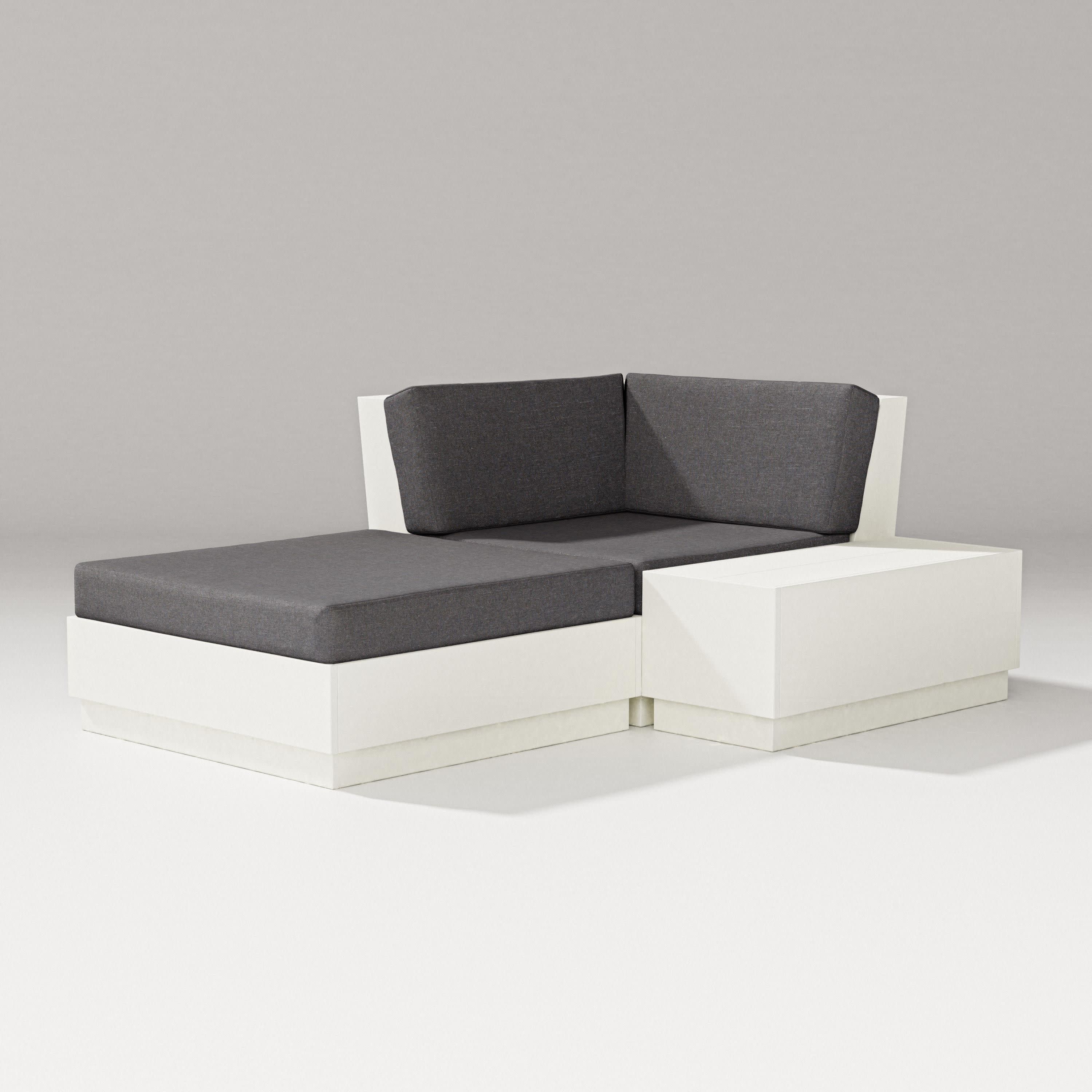 Elevate Corner Chaise in Vintage White / Ash Charcoal
