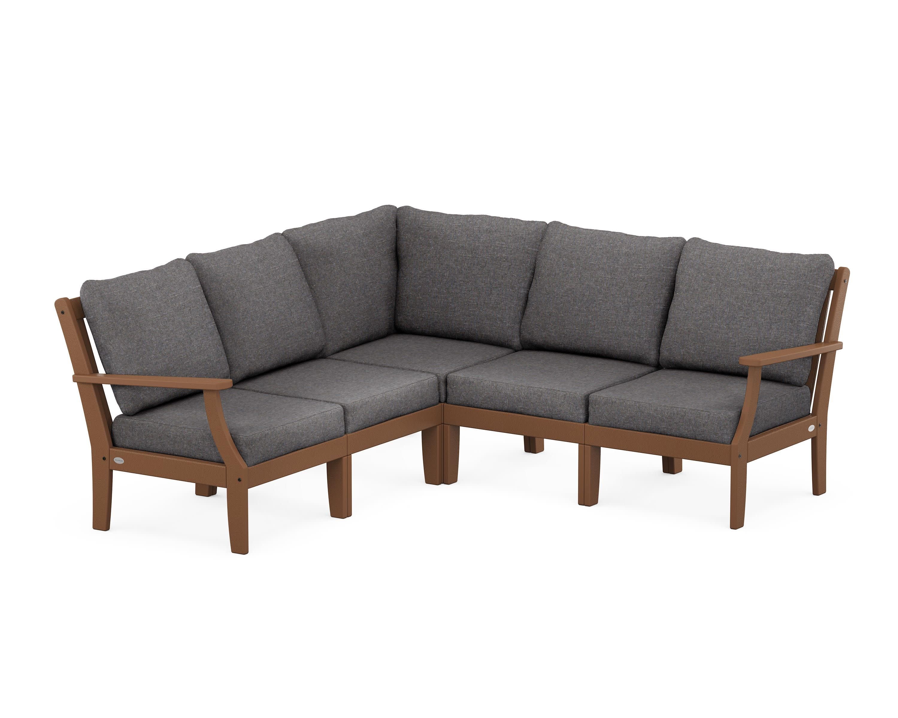 Braxton Modular 5-Piece Deep Seating Set in Teak / Ash Charcoal