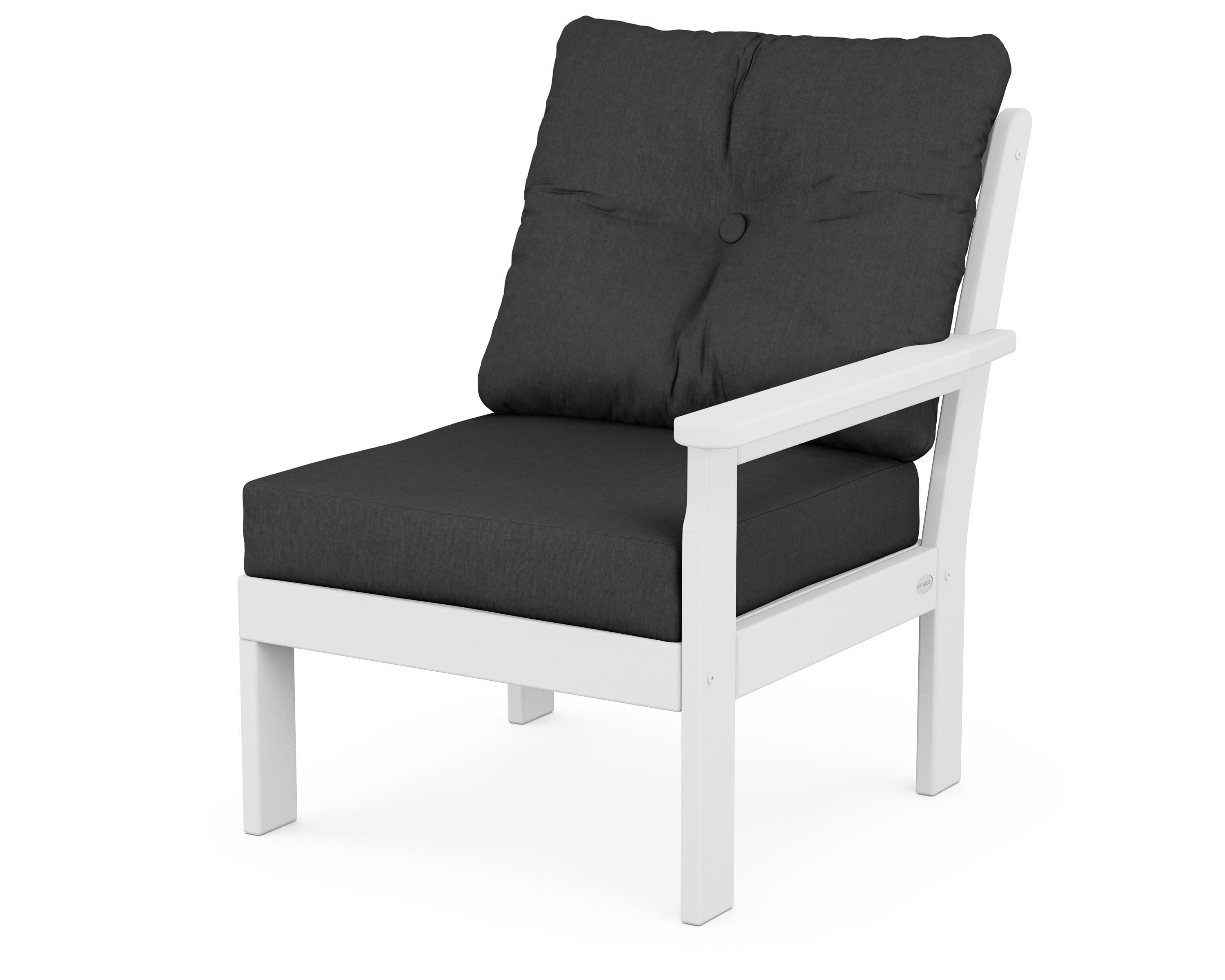 Vineyard Modular Right Arm Chair in White / Spectrum Carbon