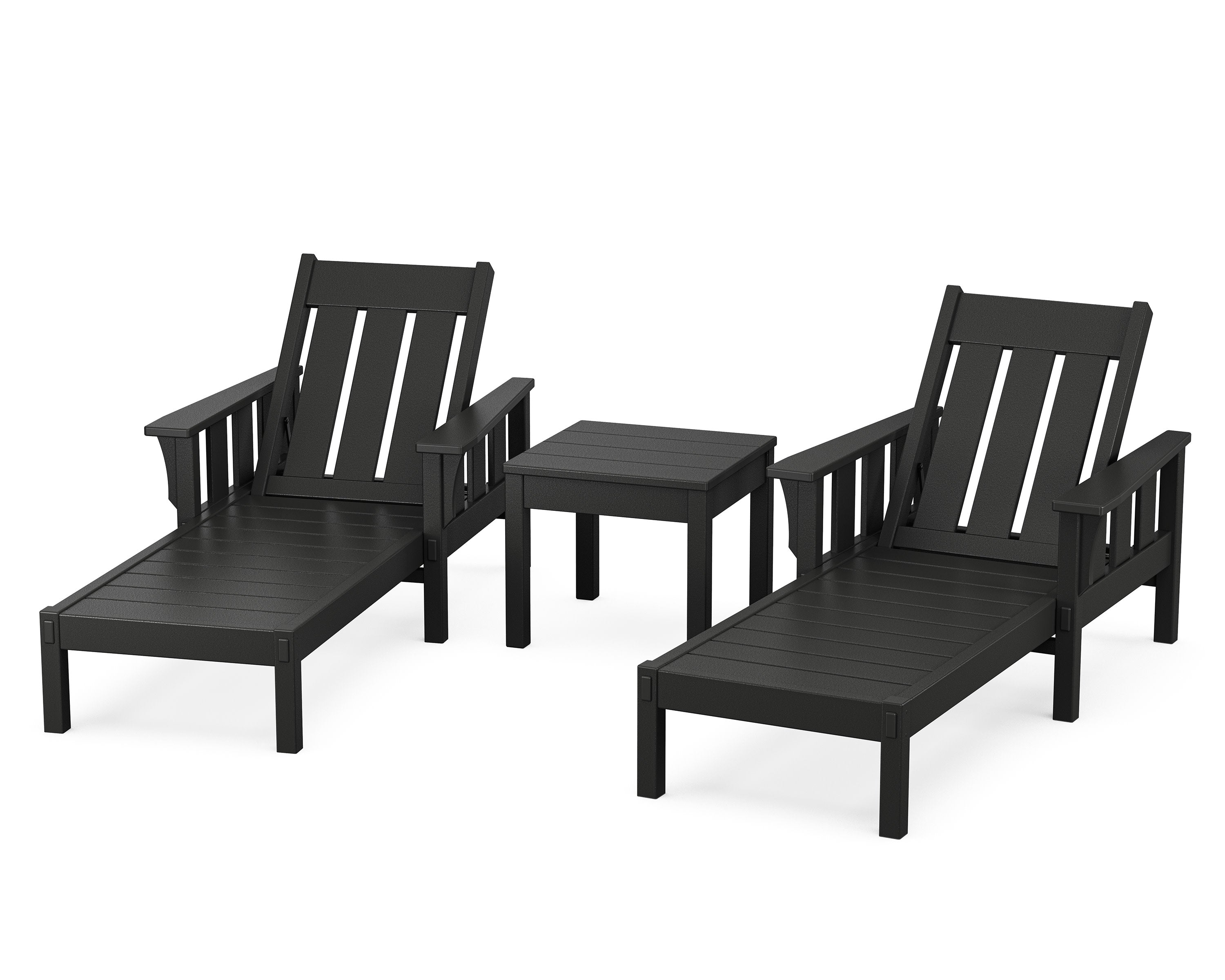 Acadia 3-Piece Chaise Set in Black
