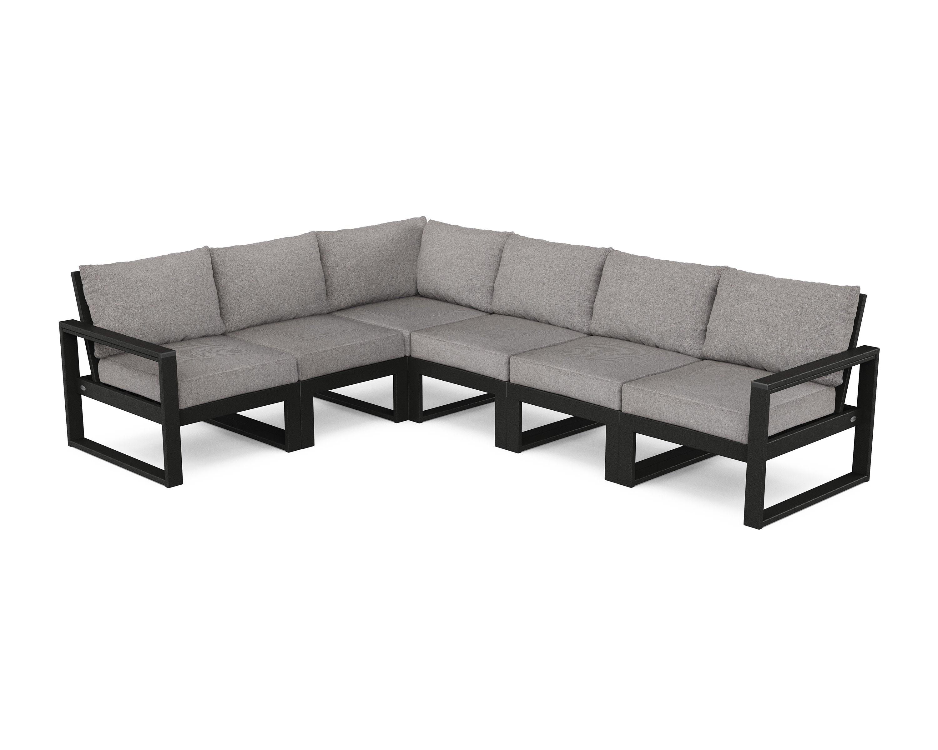 EDGE 6-Piece Modular Deep Seating Set in Black / Grey Mist