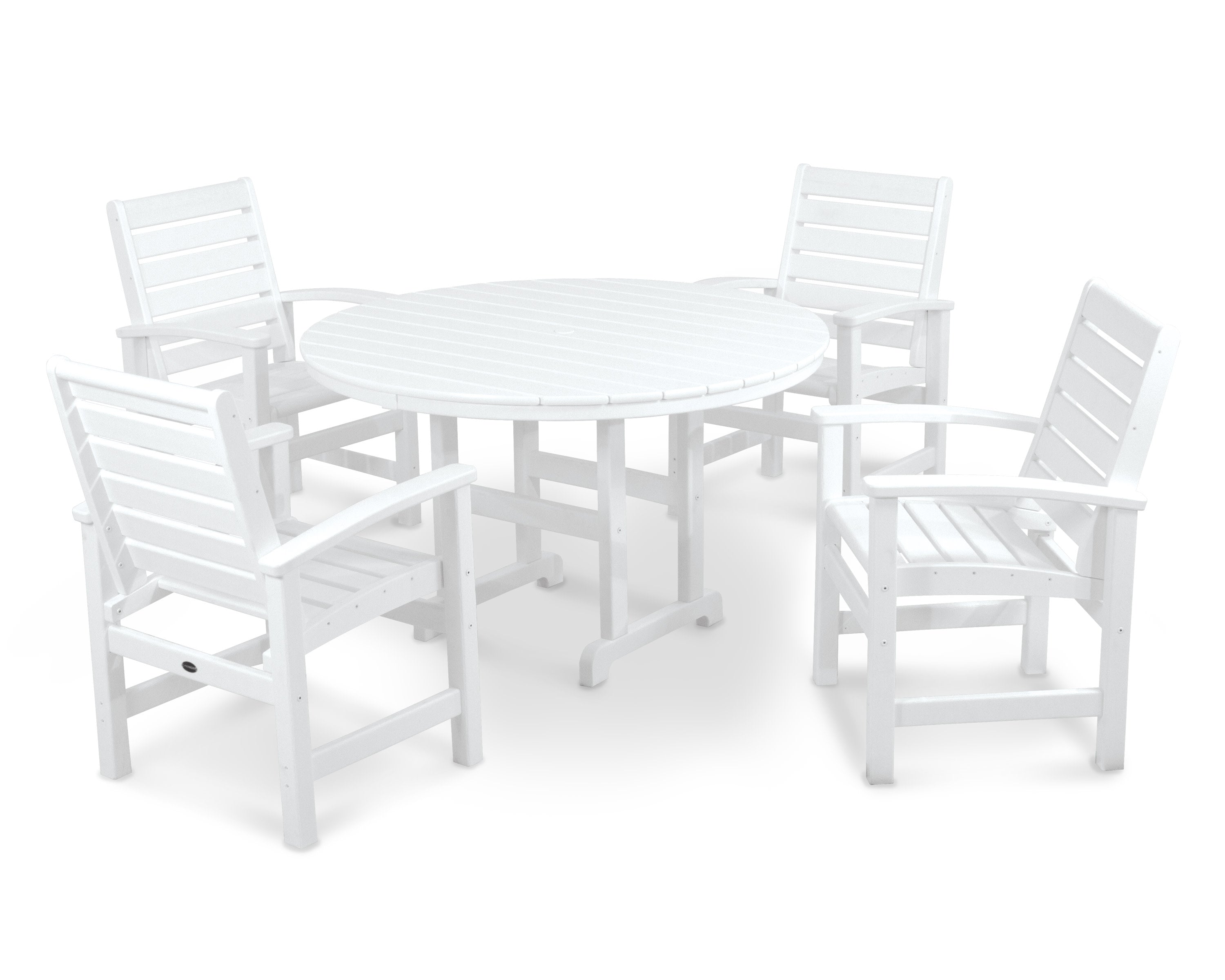 Signature 5-Piece Round Farmhouse Dining Set in White