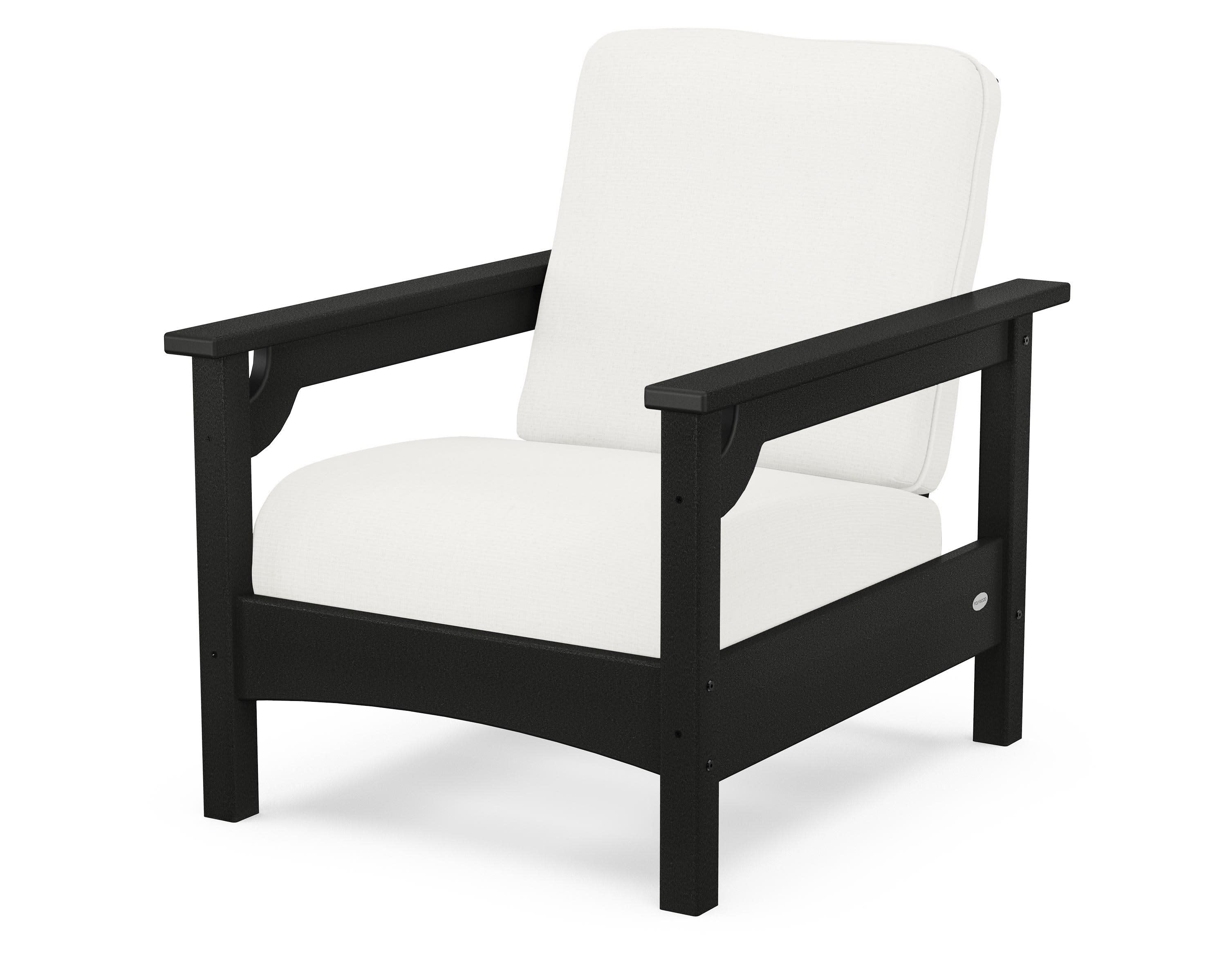 Club Chair in Black / Natural Linen