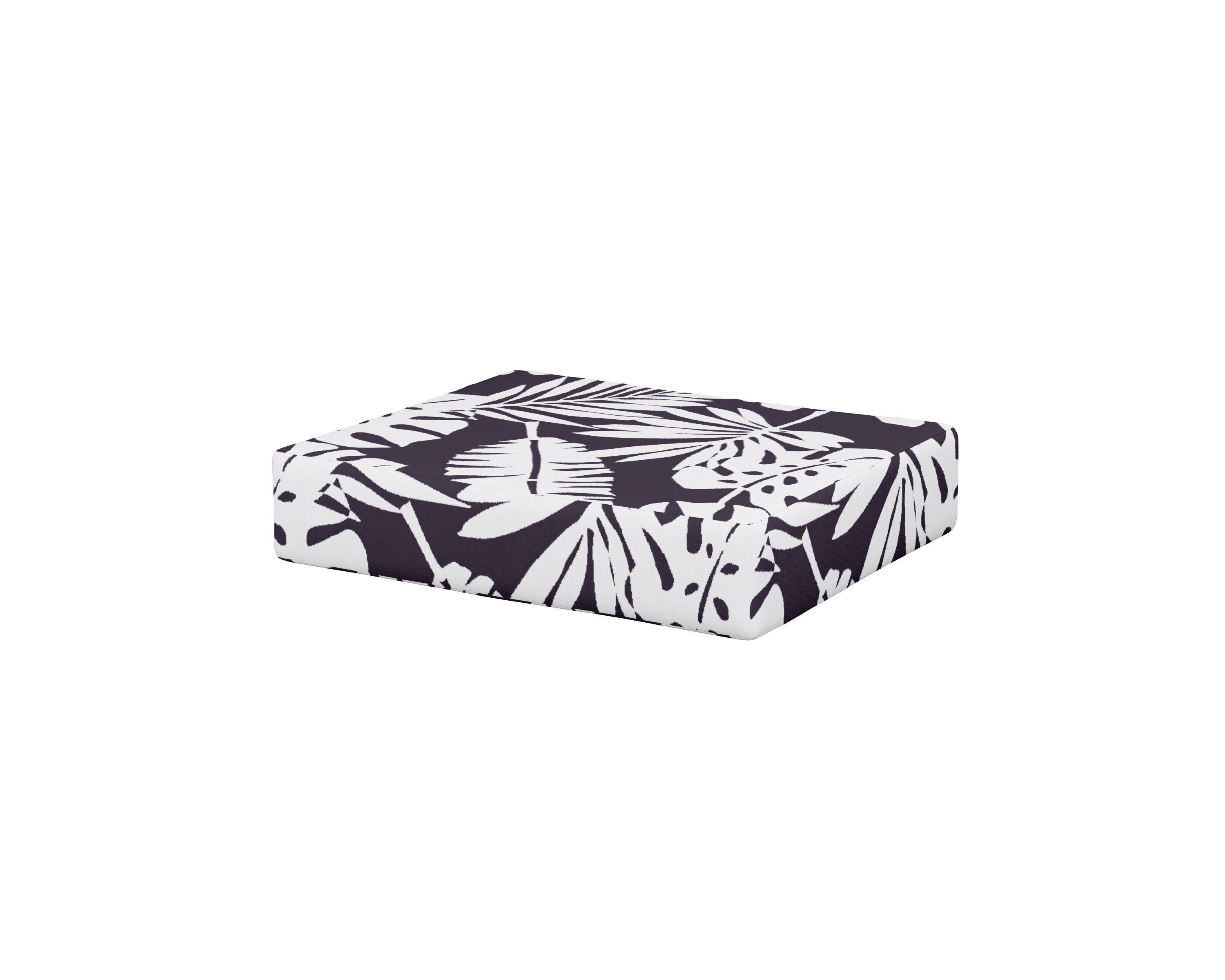 Acadia Ottoman Cushion in Leaf Navy