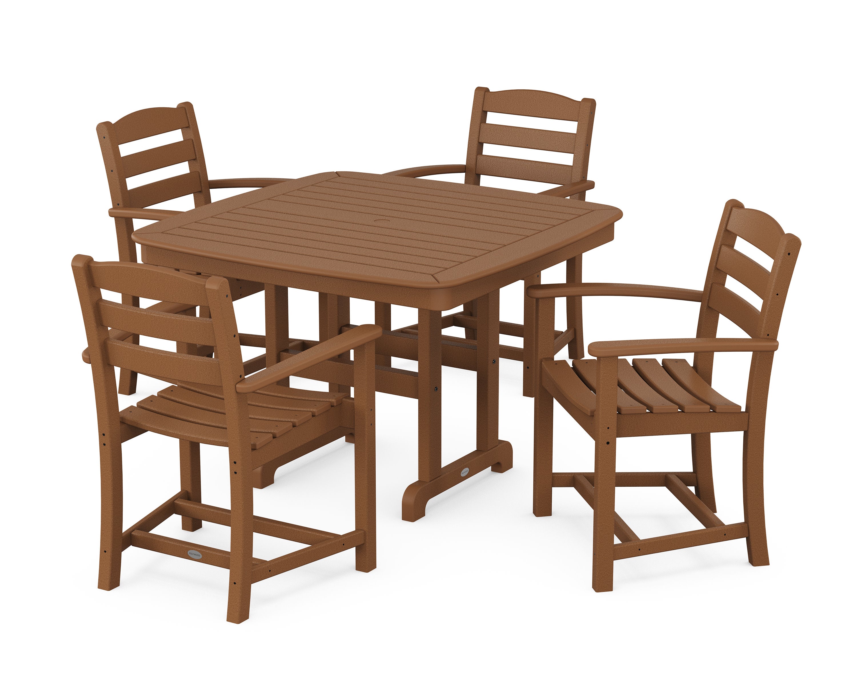 La Casa Caf 5-Piece Dining Set with Trestle Legs in Teak