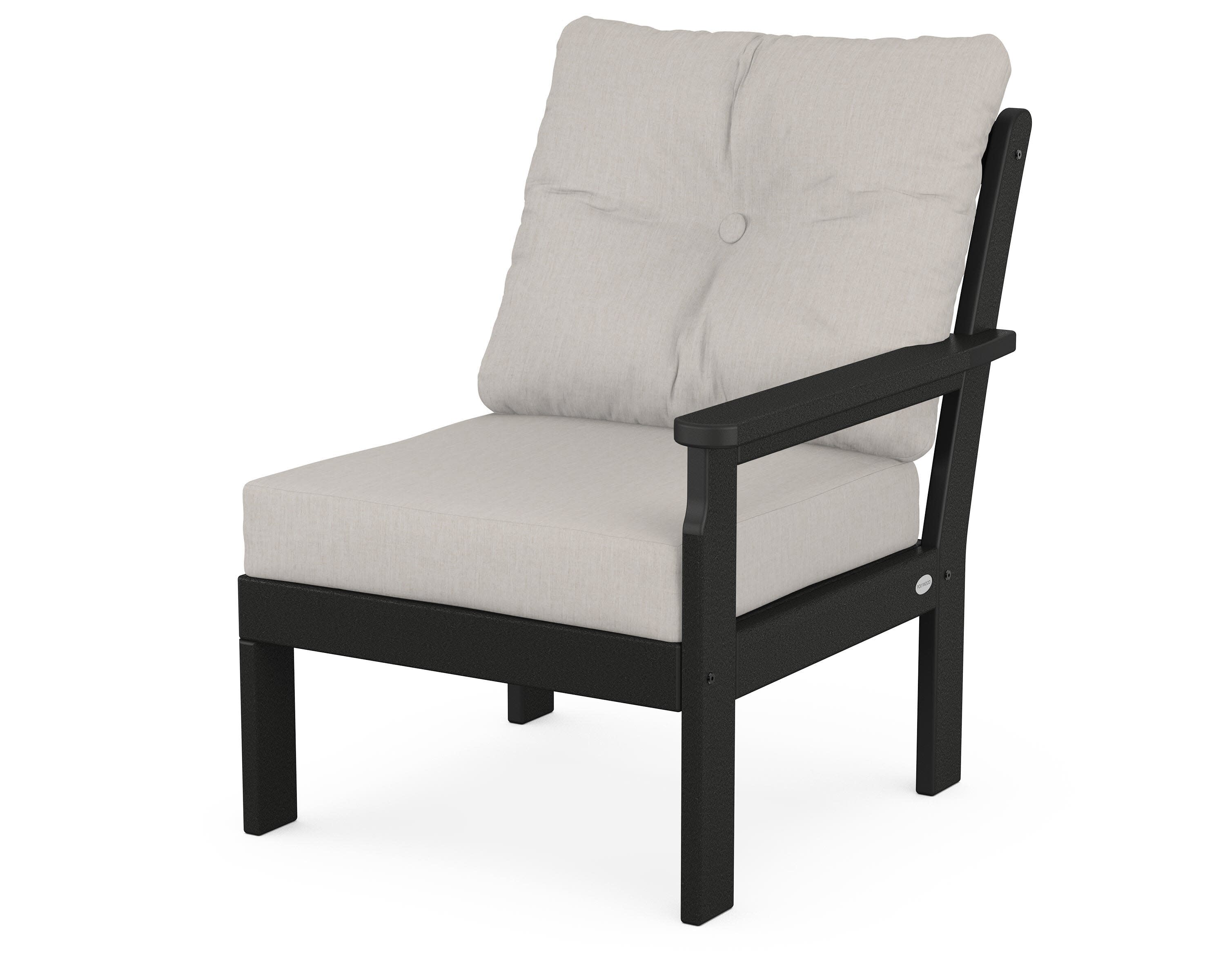 Vineyard Modular Right Arm Chair in Black / Cast Ash