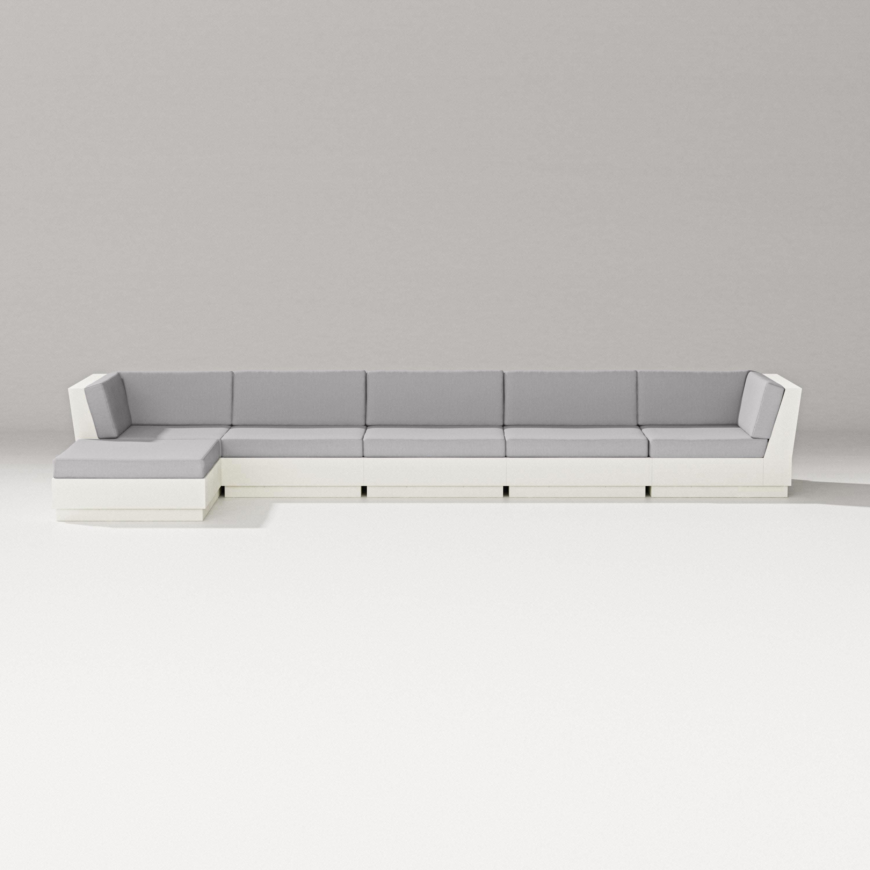 Elevate 6-Piece Chaise Sectional in Vintage White / Granite