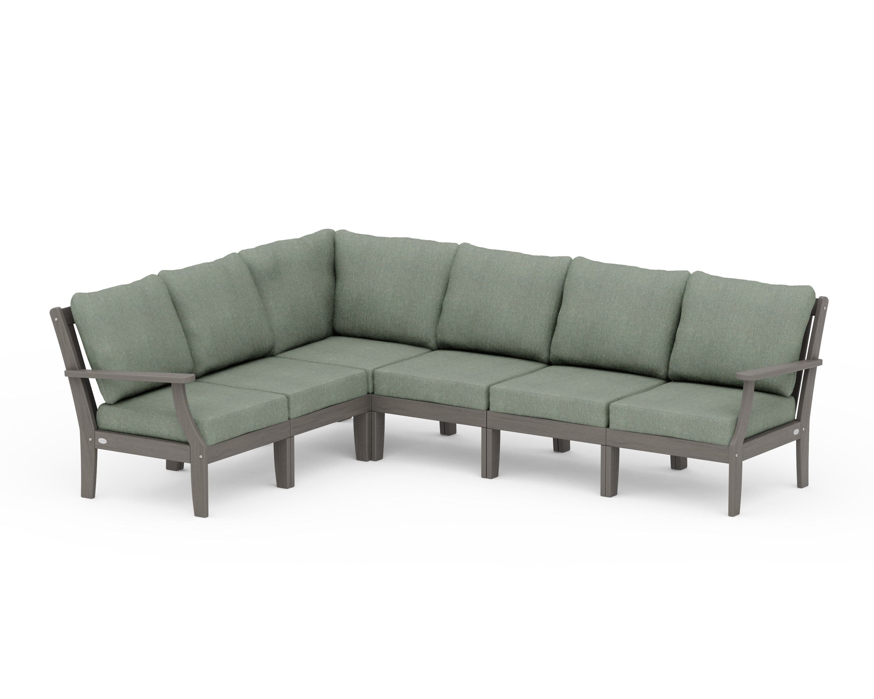 Braxton Modular 6-Piece Deep Seating Set in Driftwood / Cast Sage