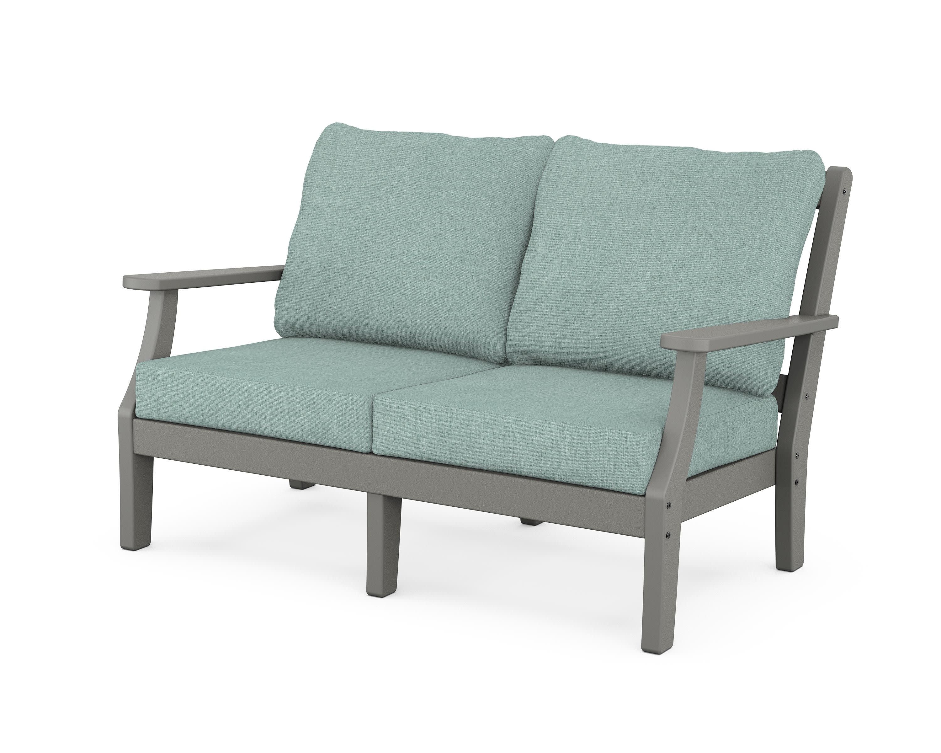 Chinoiserie Deep Seating Loveseat in Slate Grey / Glacier Spa