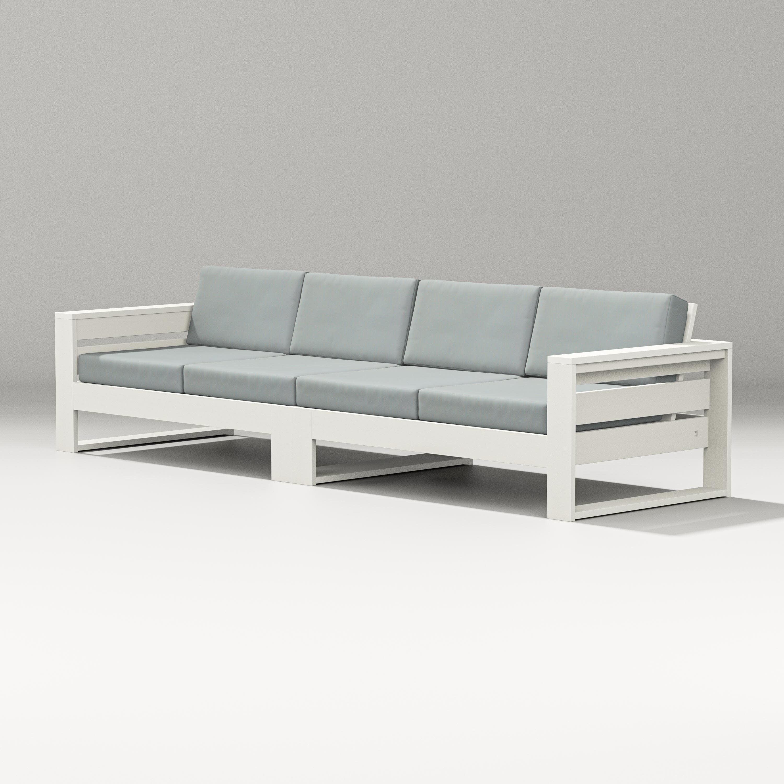 Latitude Straight Sectional in Vintage White / Spa