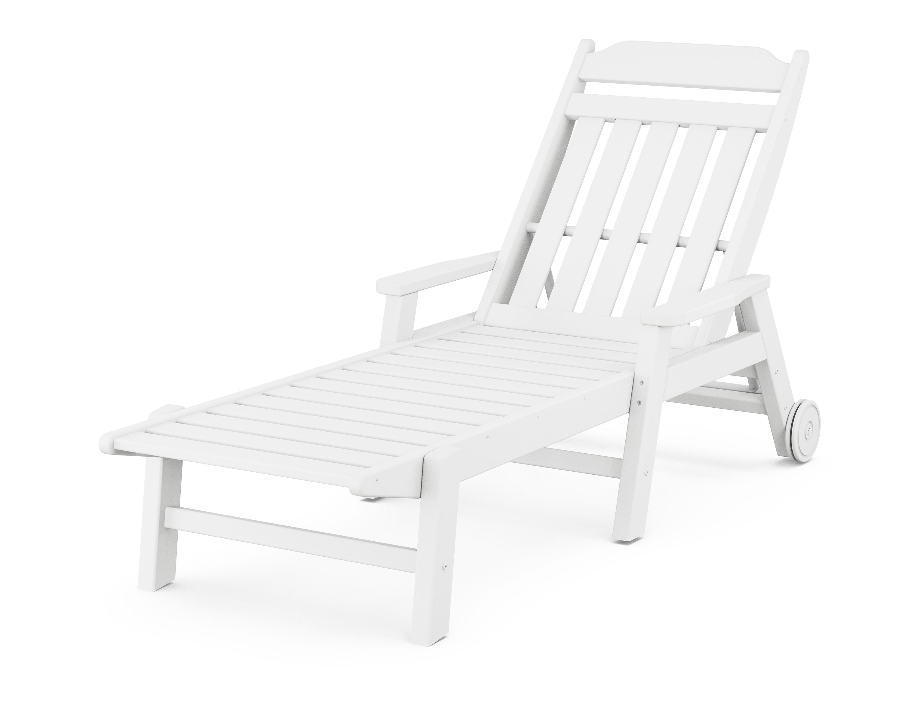 Cottage Chaise with Arms and Wheels in White