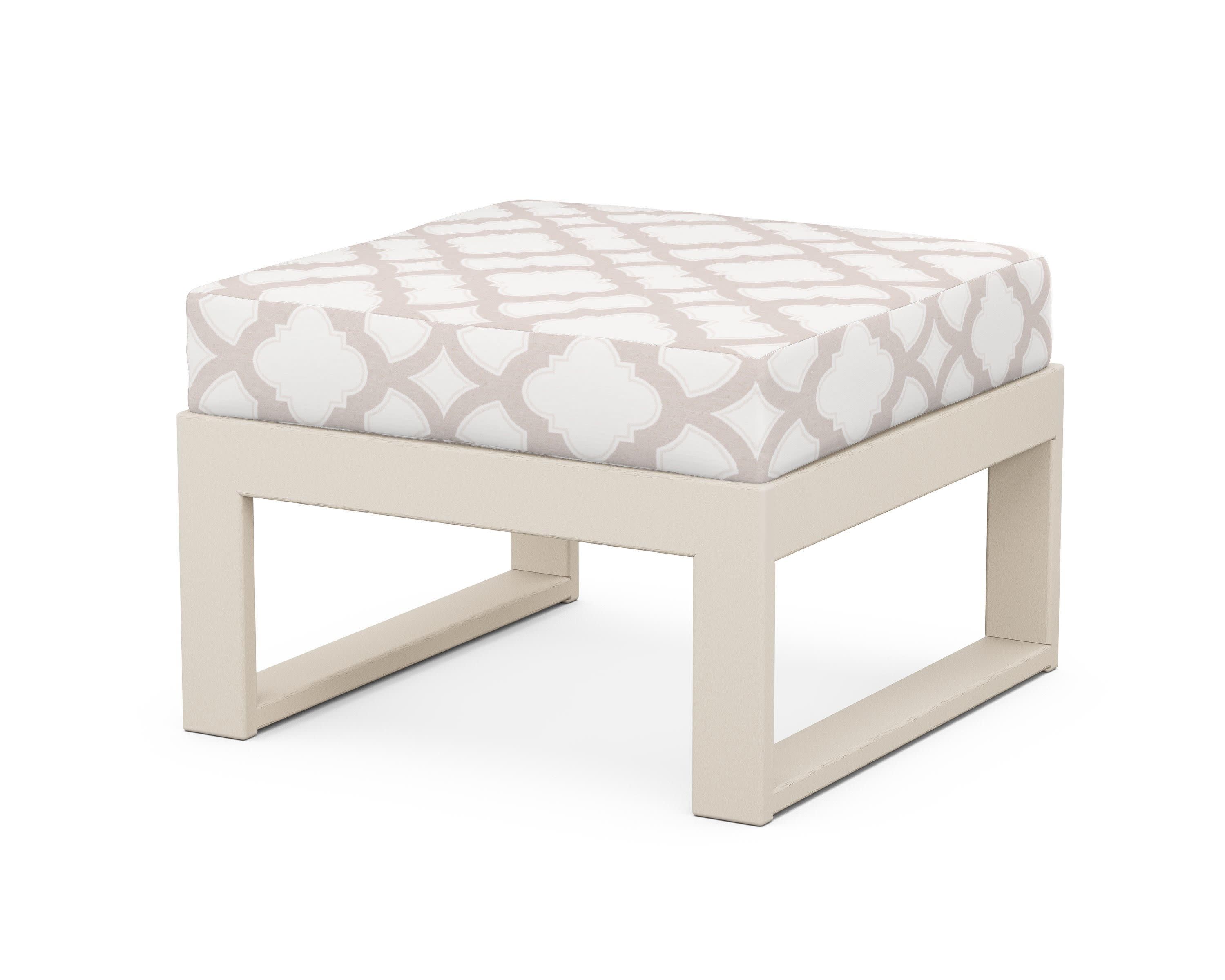 Modular Ottoman - Modern in Sand / Trellis Dune Burlap