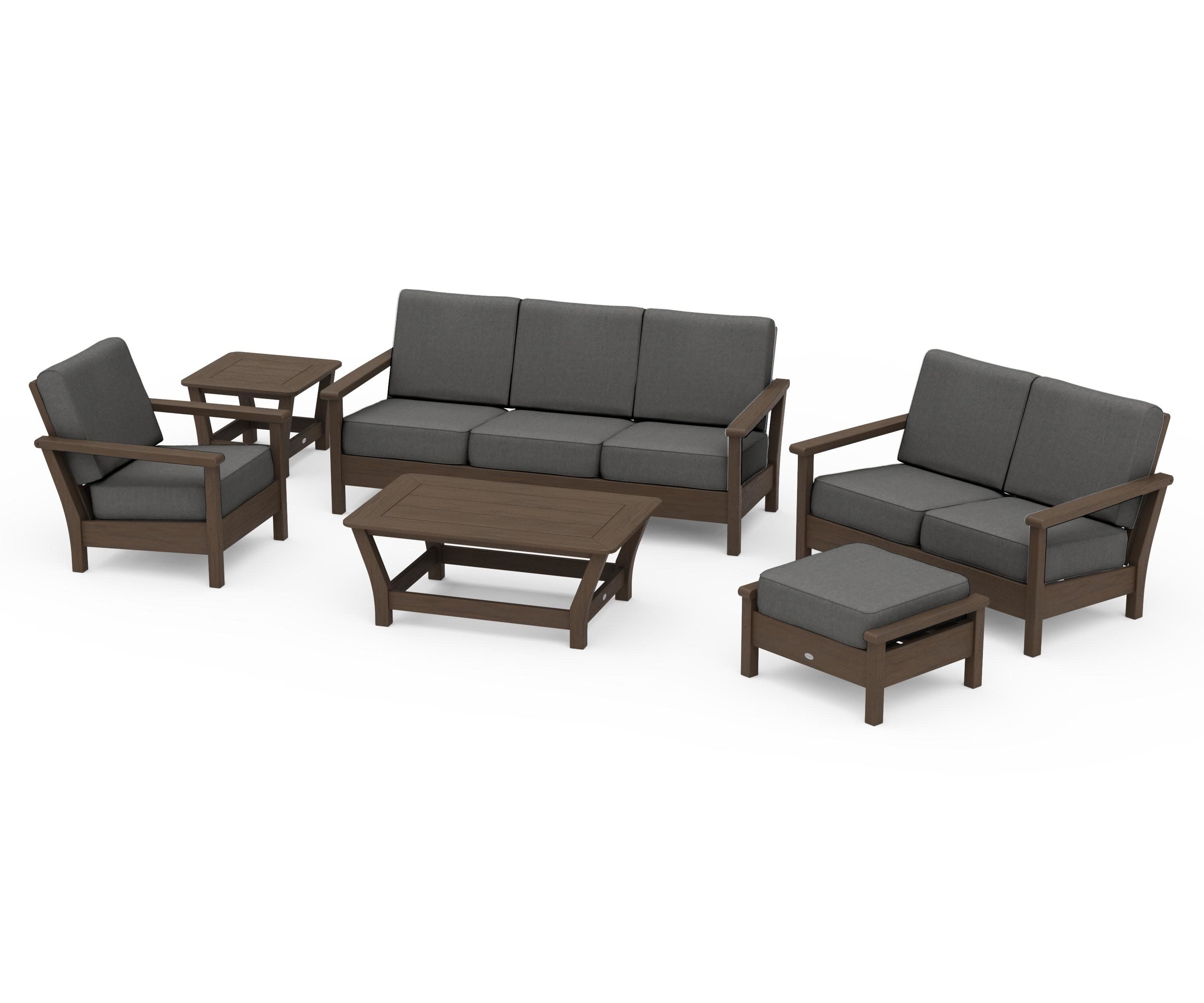 Harbour 6-Piece Outdoor Living Set in Kona / Spectrum Carbon