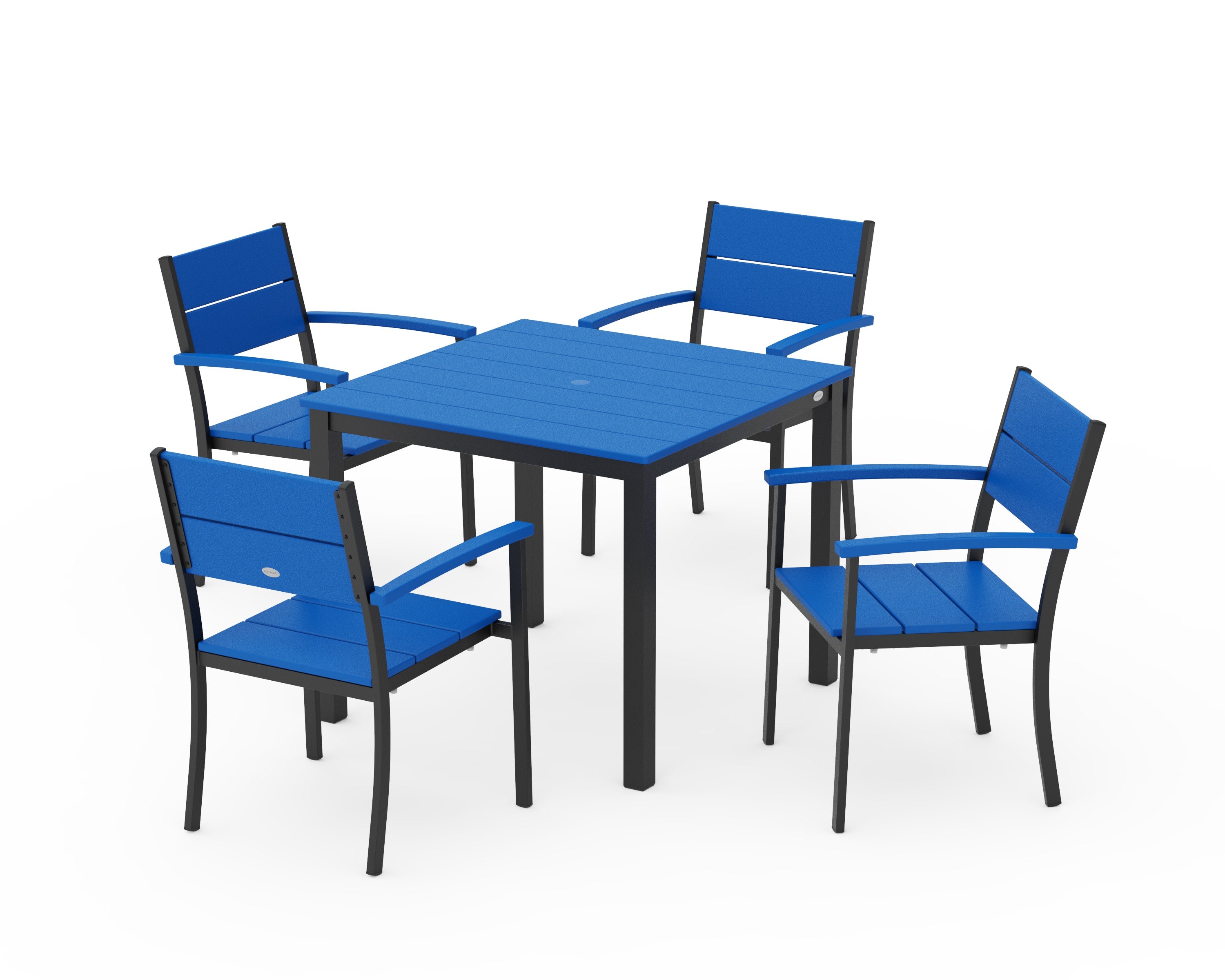 Main Street 5-Piece Dining Set in Black / Pacific Blue