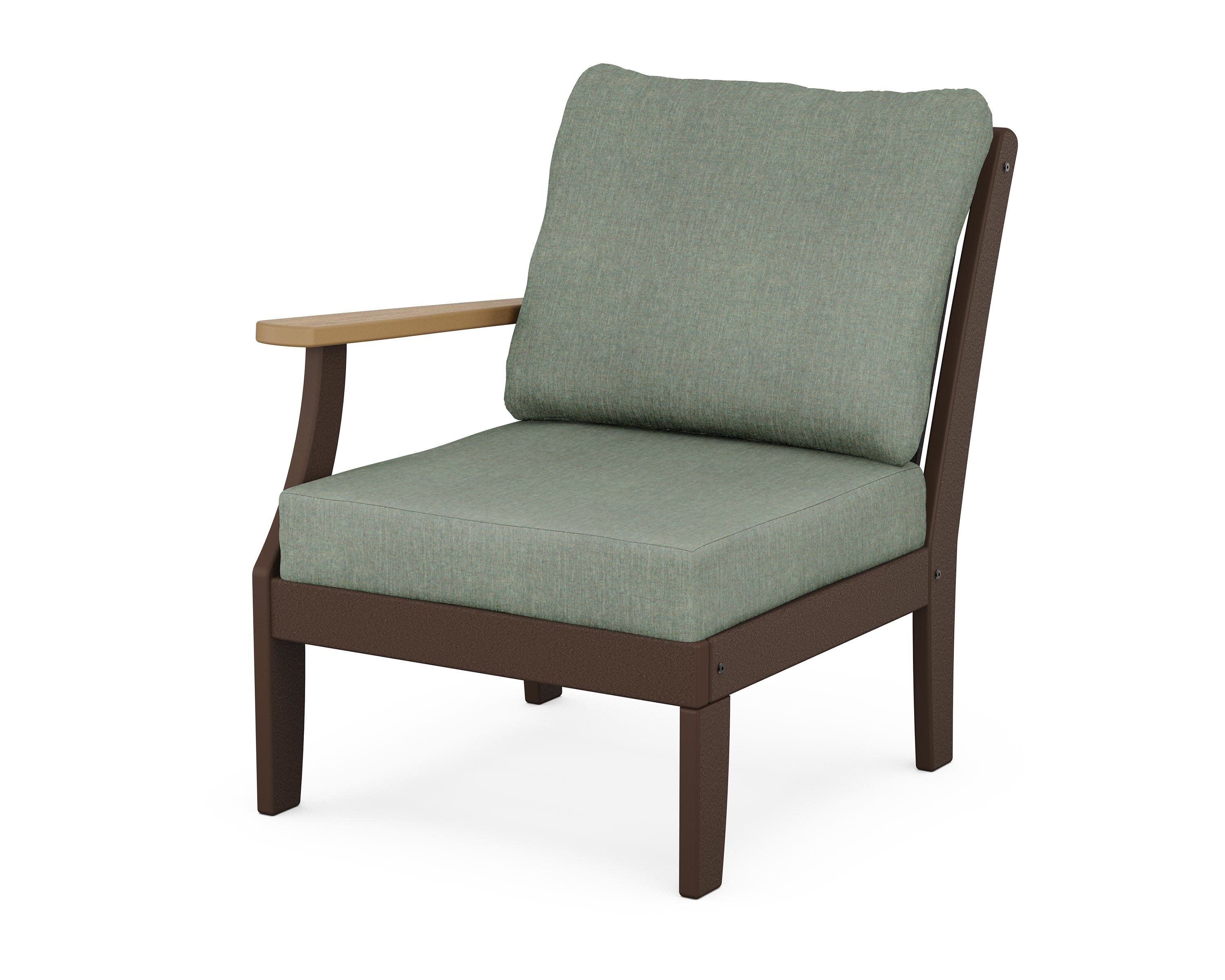 Braxton Modular Left Arm Chair in Mahogany / Natural / Cast Sage