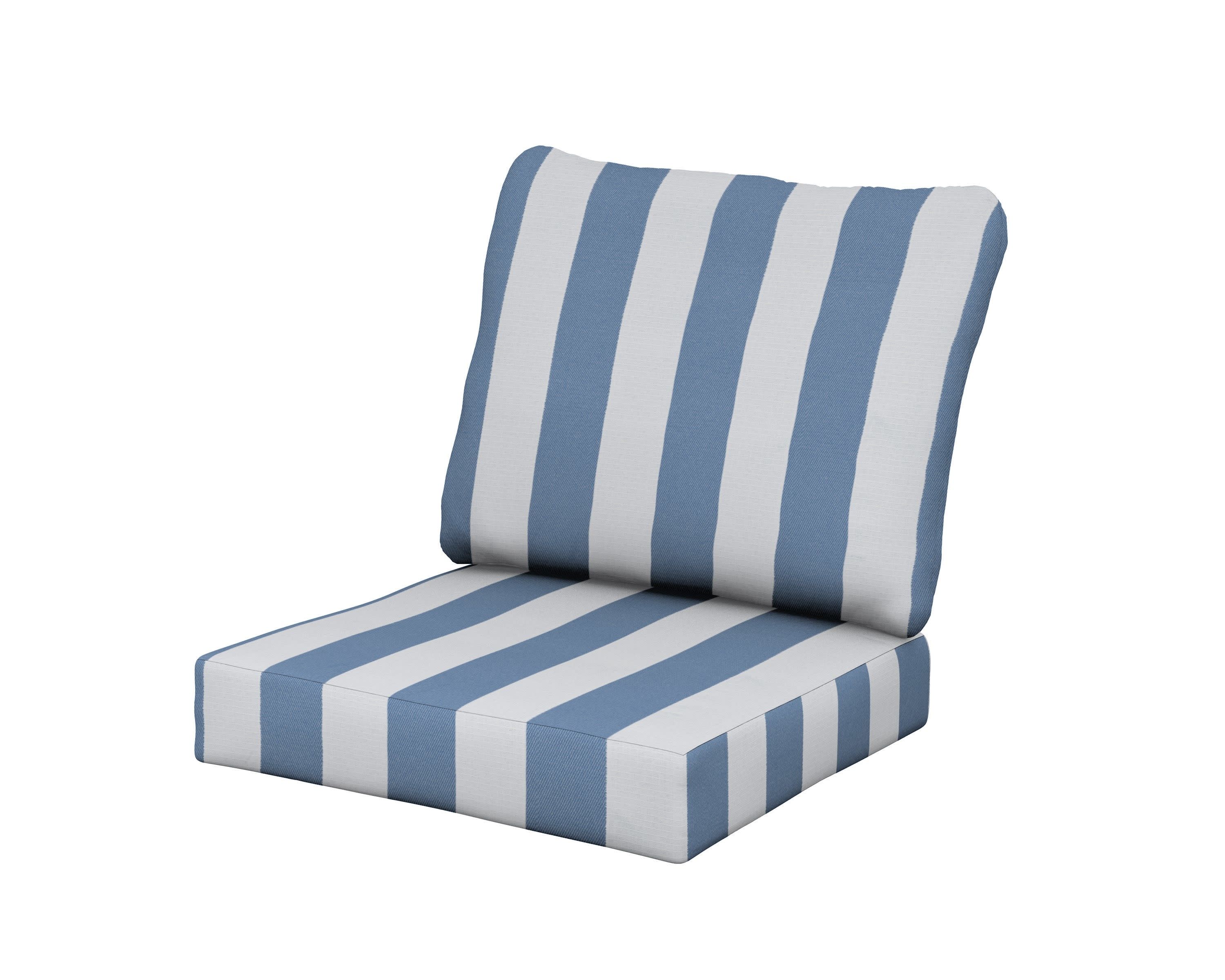 Classics Seat/Back Cushion Set in Cabana Stripe Sky Blue