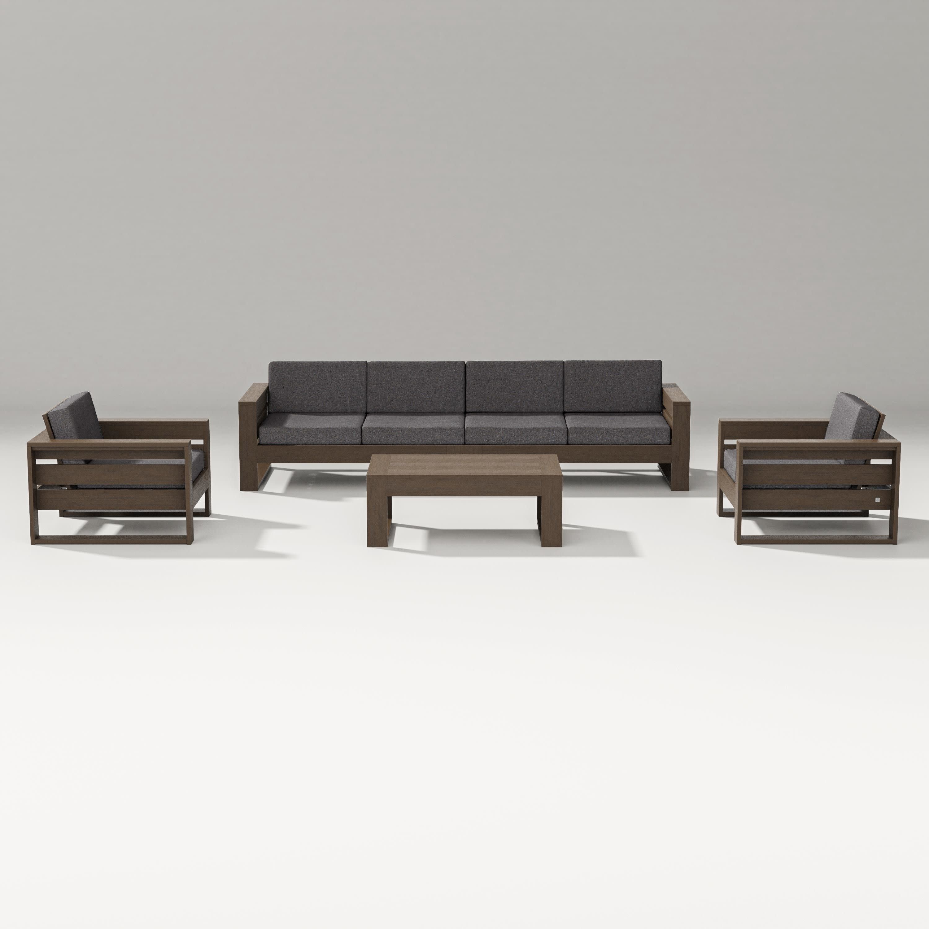 Latitude 5-Piece Lounge Sofa Set in Kona / Ash Charcoal